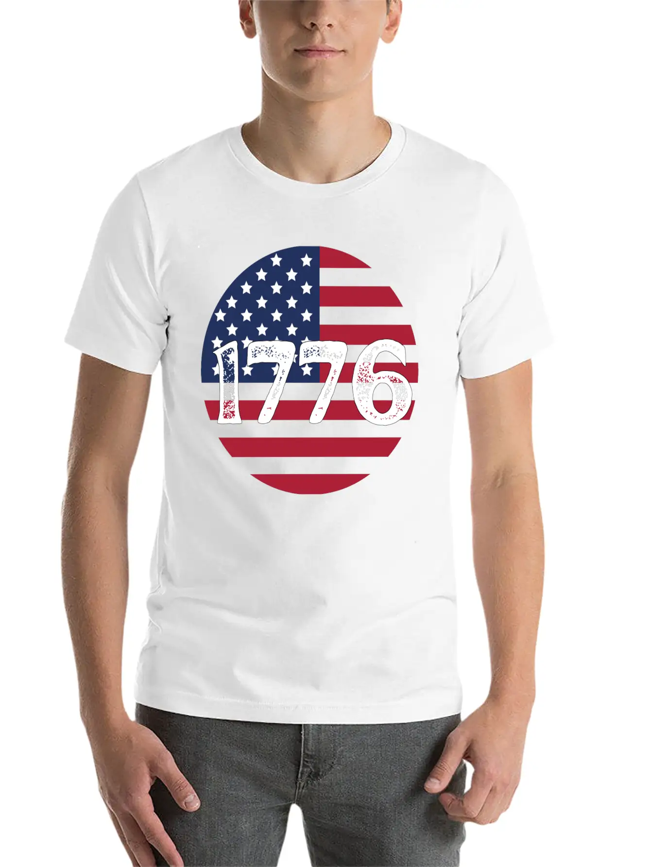 1776 - In US Flag Relaxed Everyday Tee – Lightweight And Durable Cotton