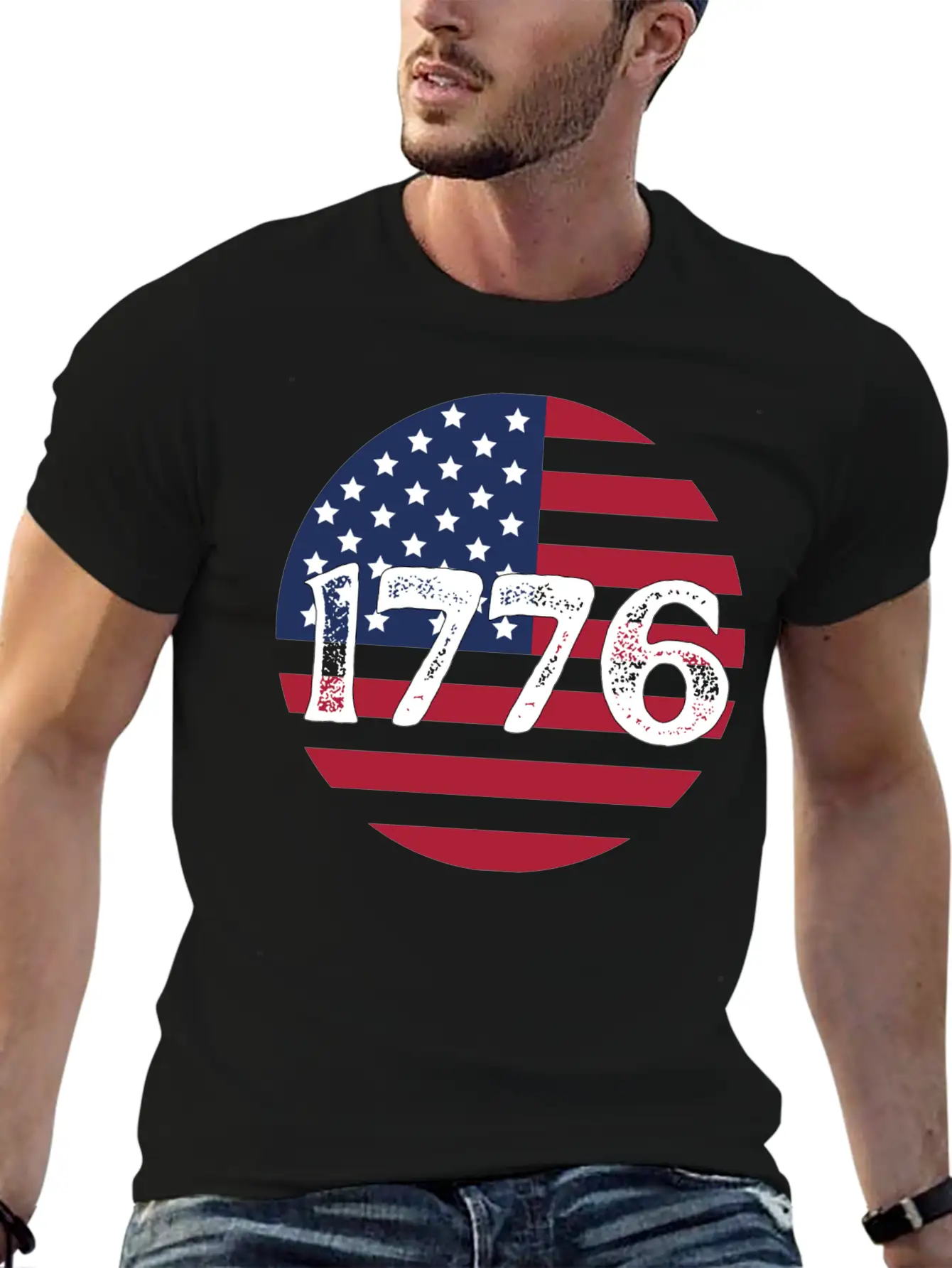 1776 - In US Flag Relaxed Everyday Tee – Lightweight And Durable Cotton
