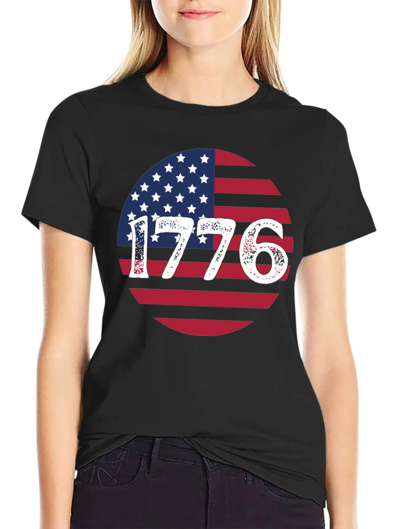 1776 - In US Flag Relaxed Everyday Tee – Lightweight And Durable Cotton