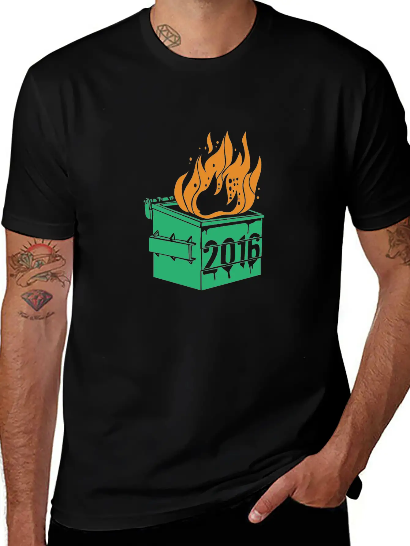 2016 Dumpster Fire Modern Fit Casual T-Shirt – Clean And Versatile Design