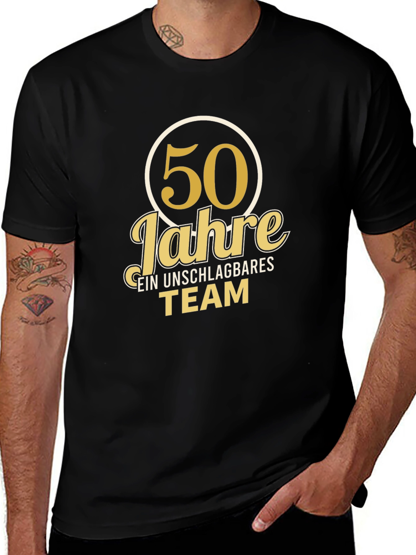 50 Jahre T-Shirt - Unschlagbares Team - Black Tee