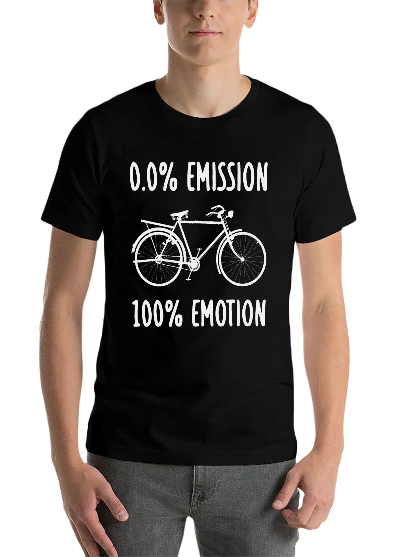 0% Emission 100% Emotion Modern Fit Casual T-Shirt – Clean And Versatile Design