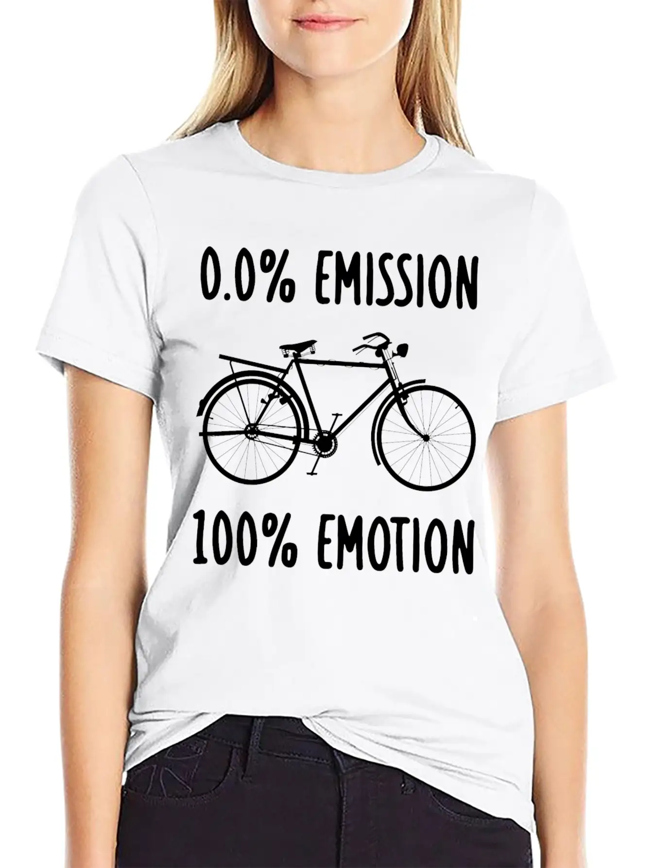 0% Emission 100% Emotion Modern Fit Casual T-Shirt – Clean And Versatile Design