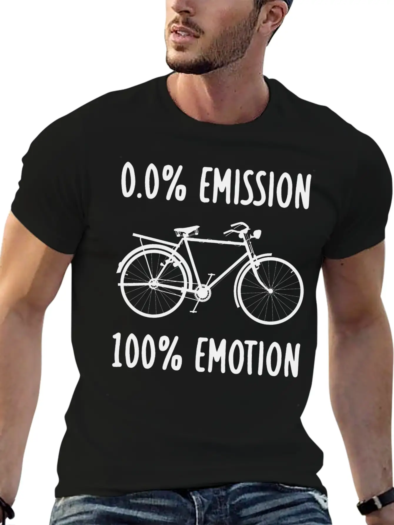 0% Emission 100% Emotion Modern Fit Casual T-Shirt – Clean And Versatile Design