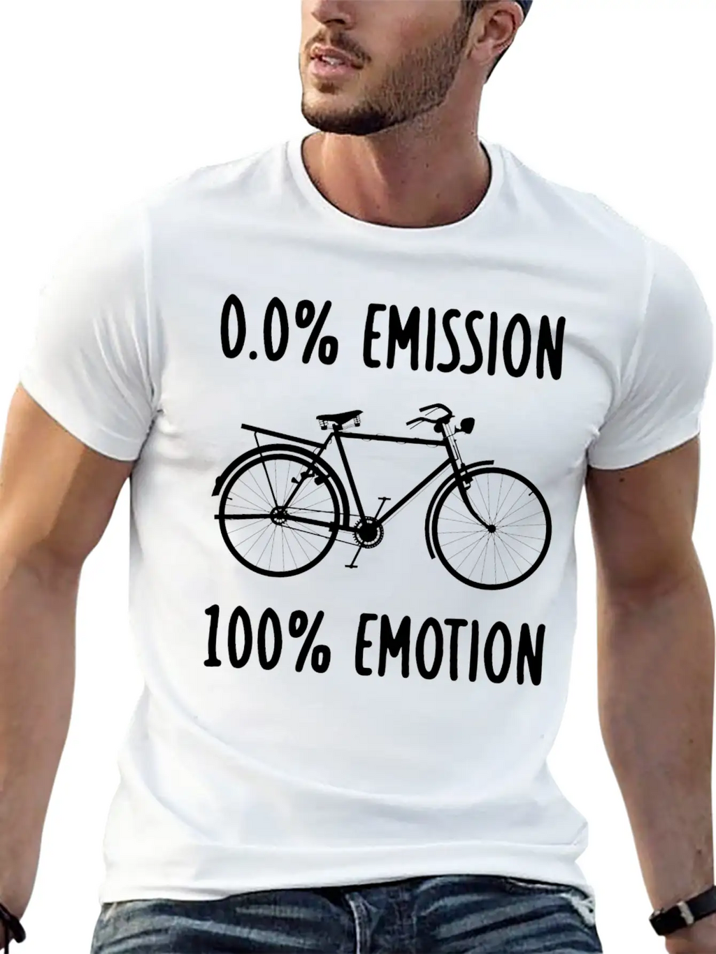 0% Emission 100% Emotion Modern Fit Casual T-Shirt – Clean And Versatile Design