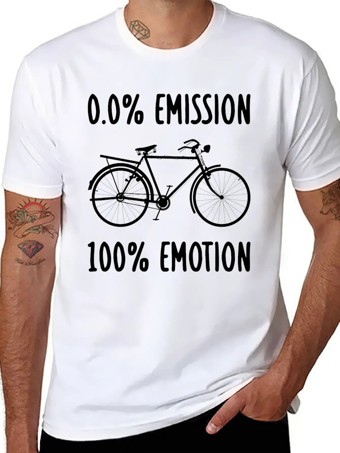 0% Emission 100% Emotion Modern Fit Casual T-Shirt – Clean And Versatile Design