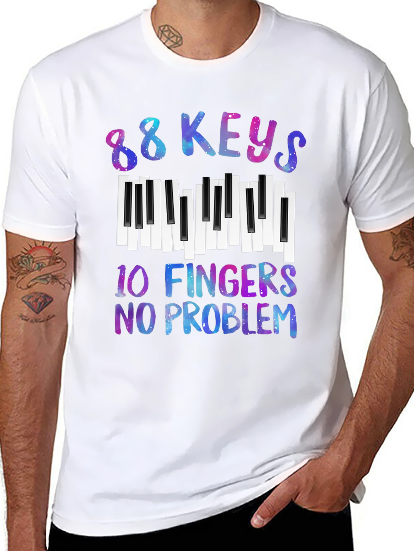 88 Keys 10 Fingers No Problem Graphic Tee