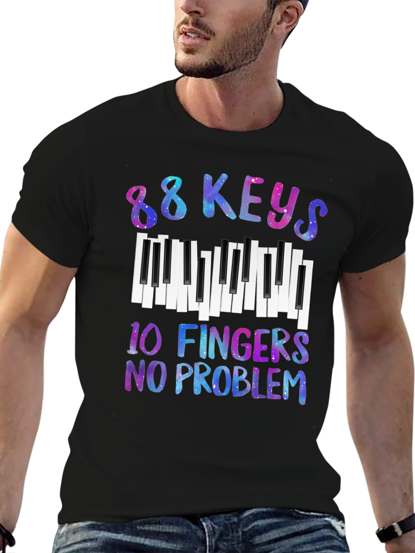88 Keys 10 Fingers No Problem Graphic Tee
