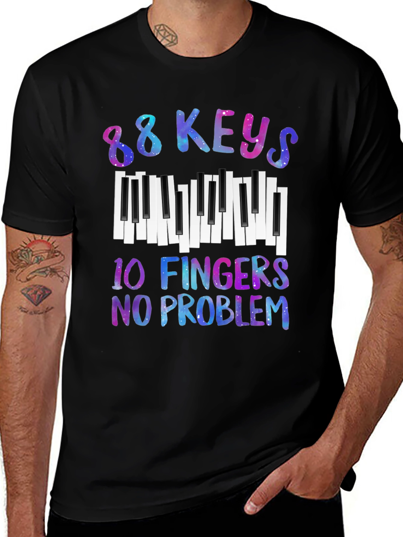 88 Keys 10 Fingers No Problem Graphic Tee