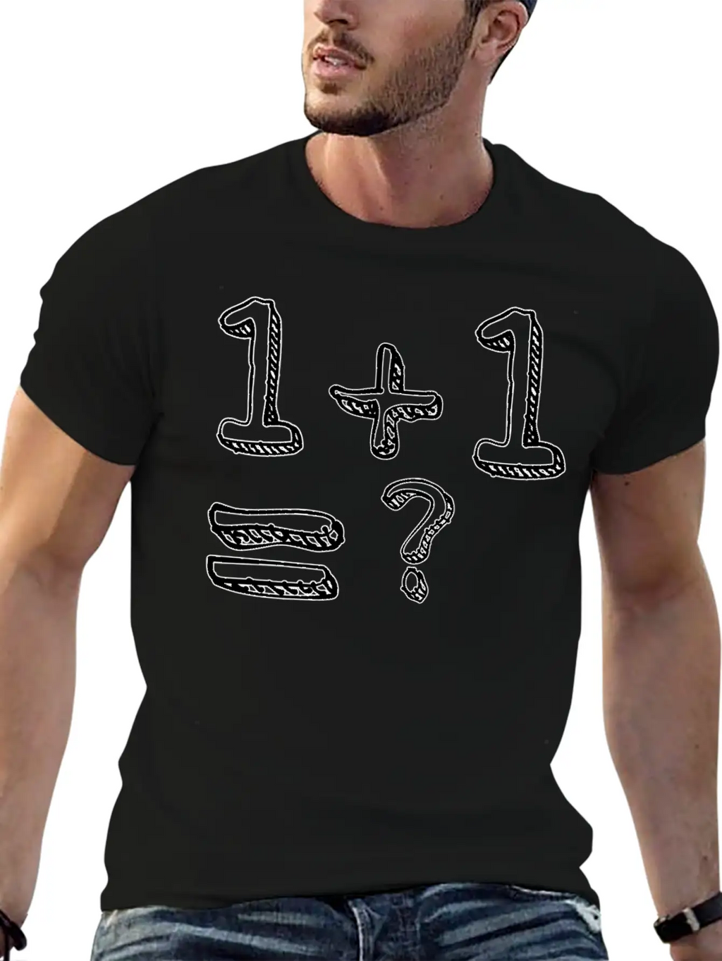 1 + 1= ? Weird And Funny Design Essential Cotton Tee For Daily Outfits – Unisex Style