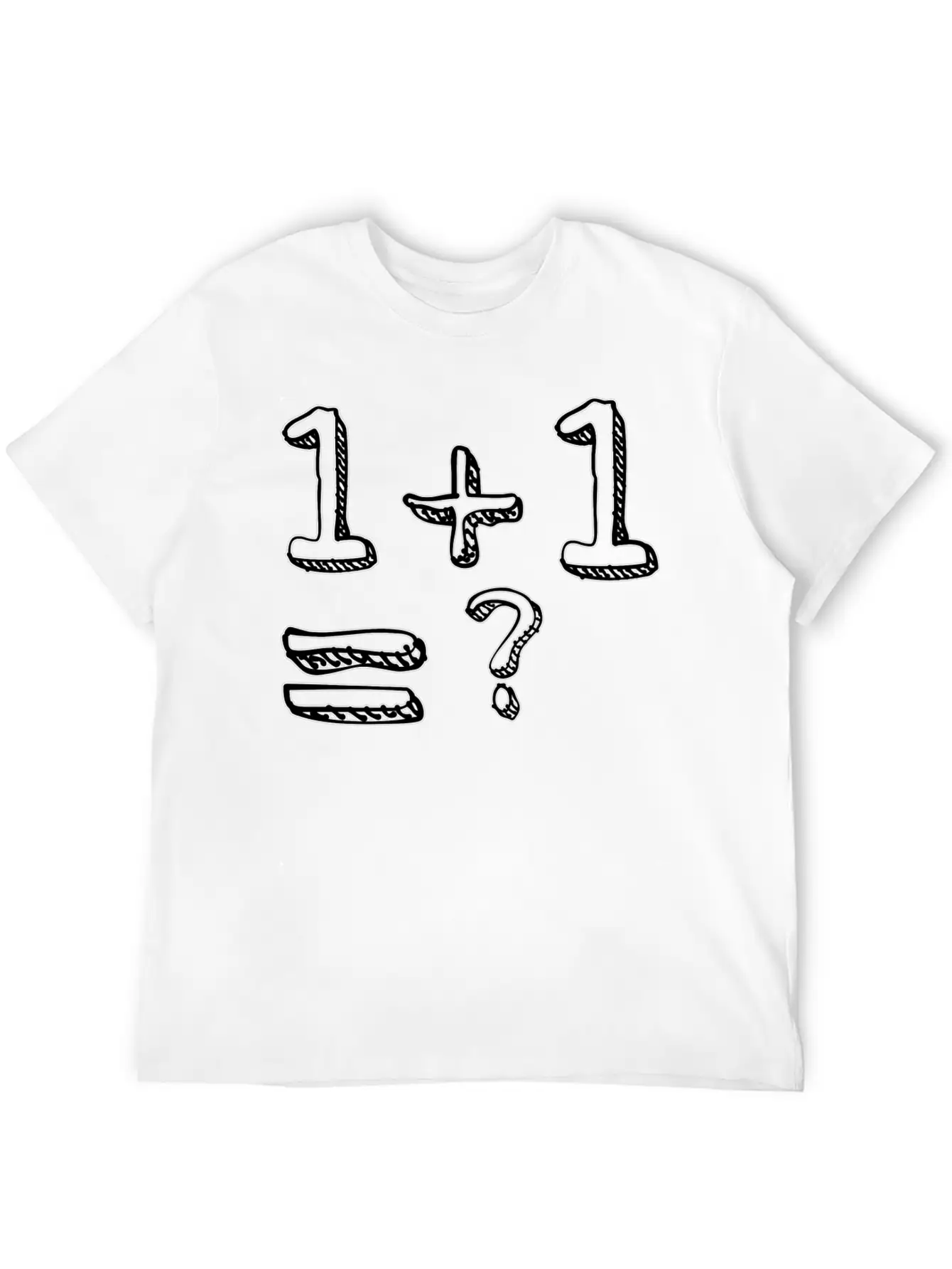 1 + 1= ? Weird And Funny Design Essential Cotton Tee For Daily Outfits – Unisex Style