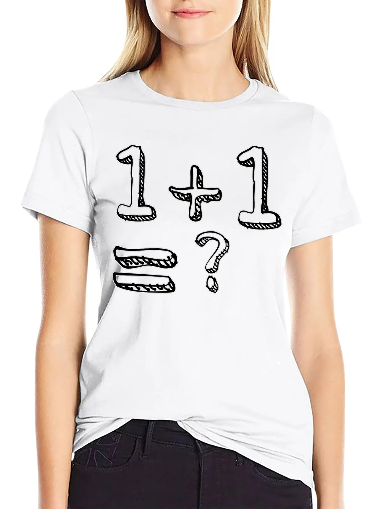 1 + 1= ? Weird And Funny Design Essential Cotton Tee For Daily Outfits – Unisex Style