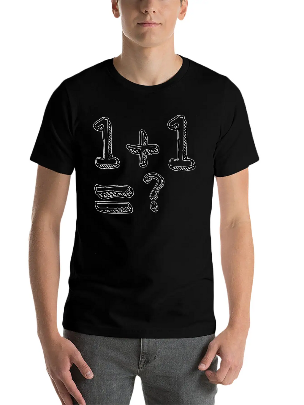 1 + 1= ? Weird And Funny Design Essential Cotton Tee For Daily Outfits – Unisex Style