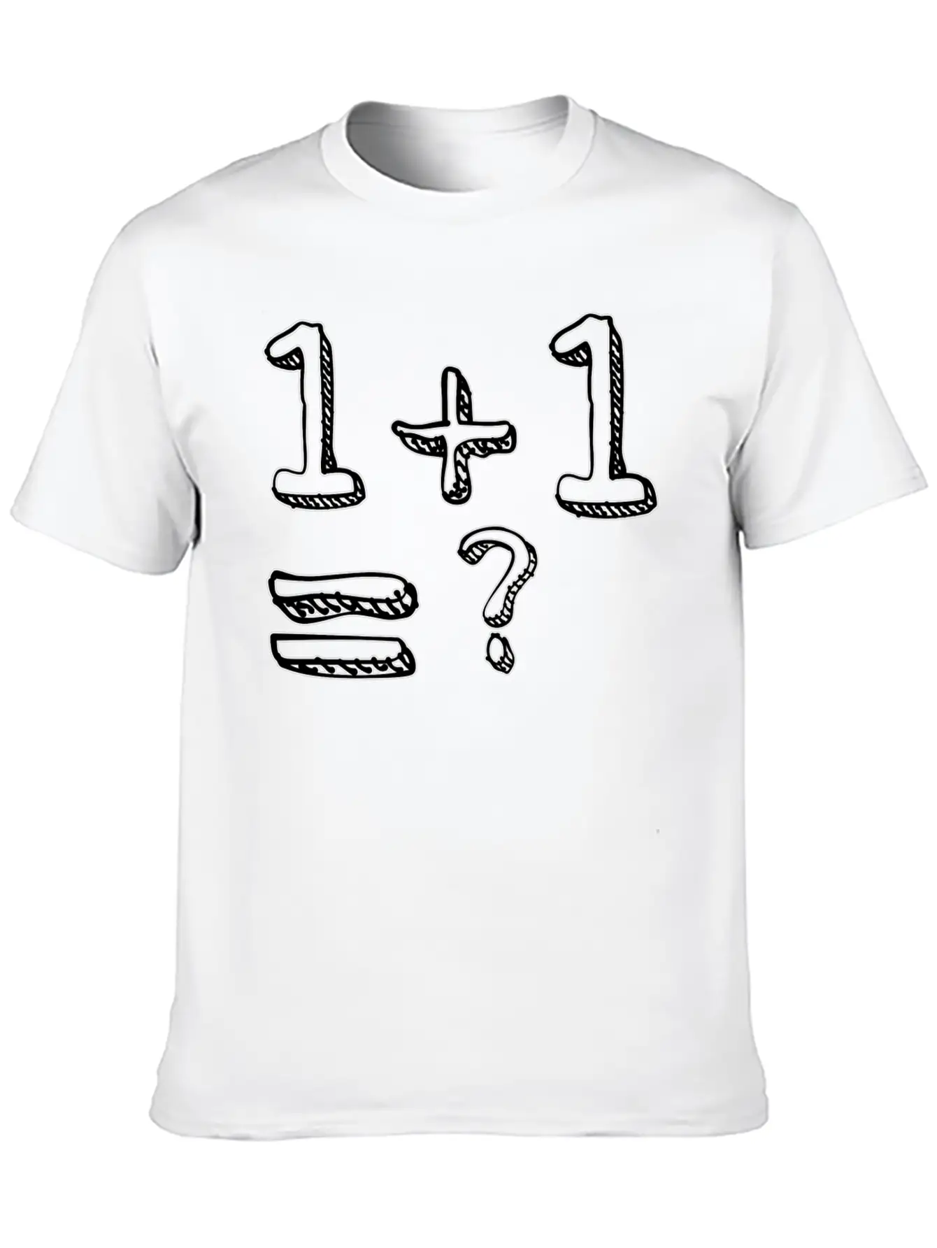 1 + 1= ? Weird And Funny Design Essential Cotton Tee For Daily Outfits – Unisex Style