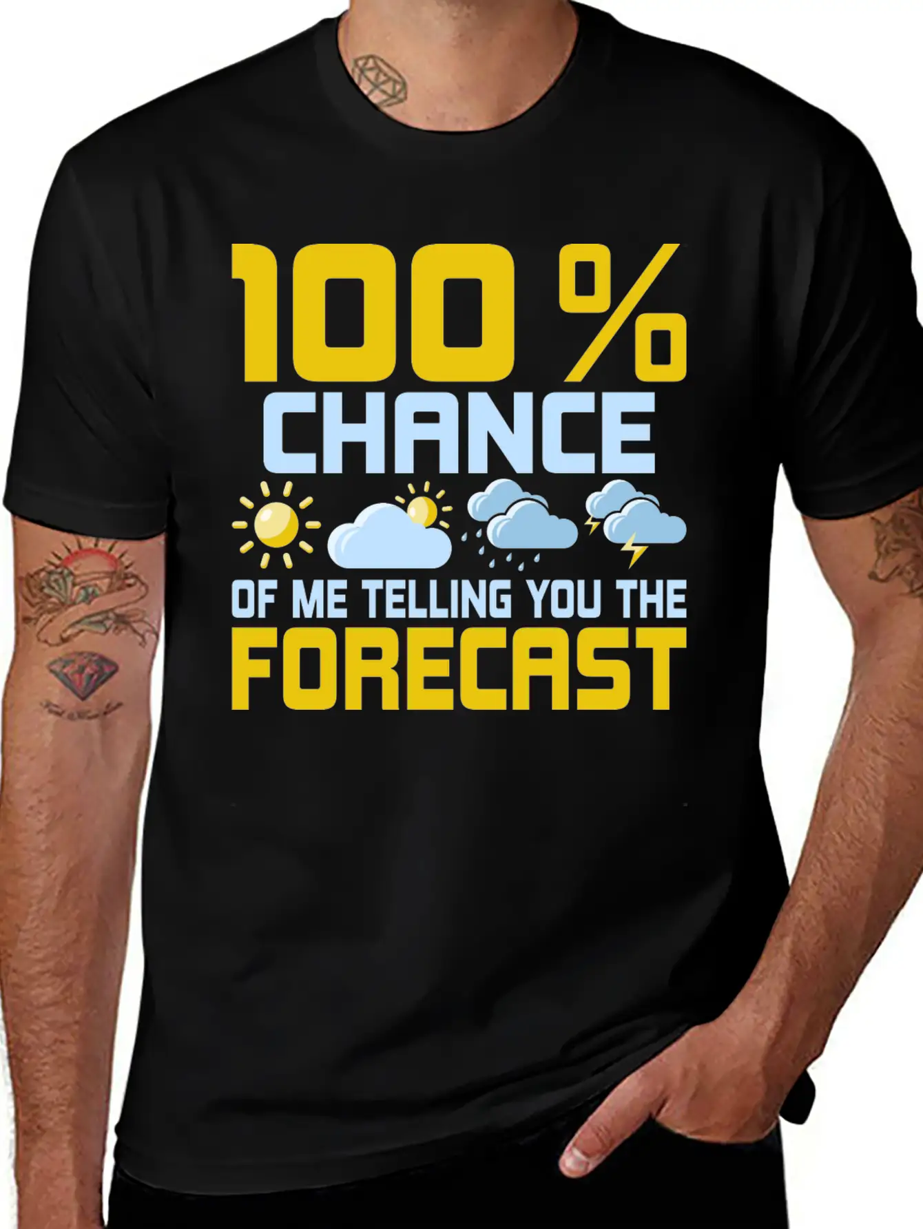 100 % Chance Of Me Telling You The Forecast Meteor Essential Cotton Tee For Daily Outfits – Unisex Style