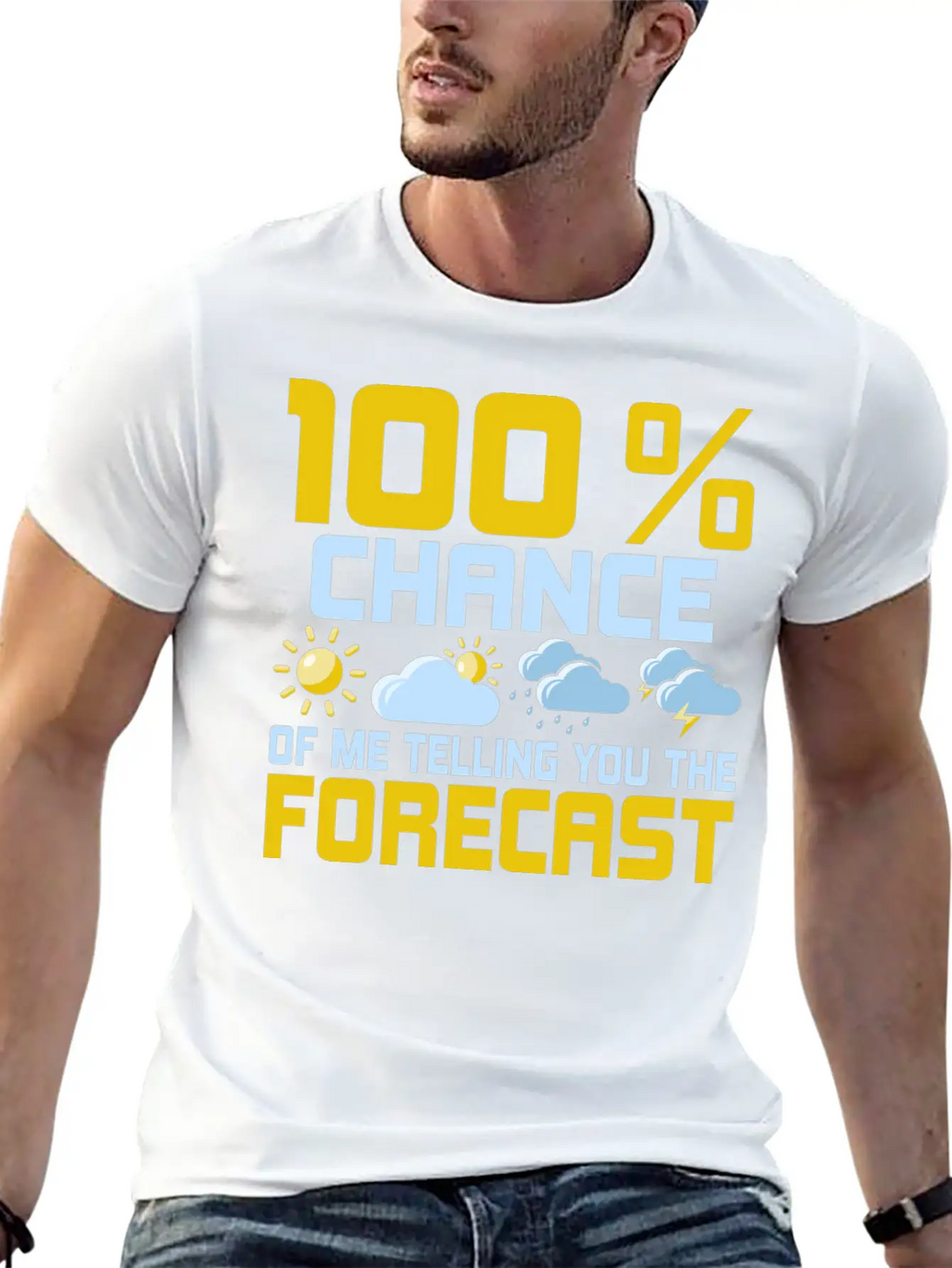 100 % Chance Of Me Telling You The Forecast Meteor Essential Cotton Tee For Daily Outfits – Unisex Style