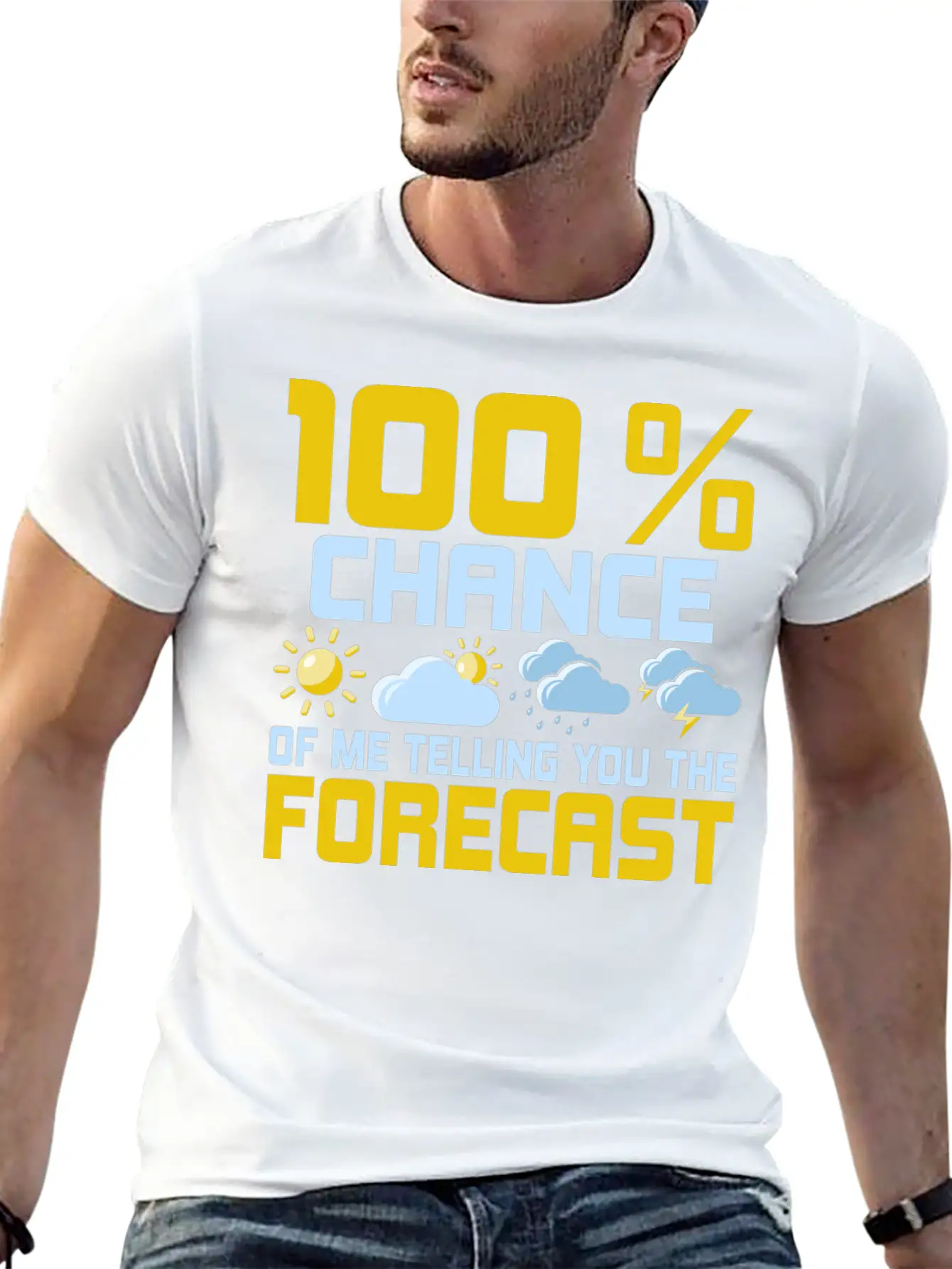 100 % Chance Of Me Telling You The Forecast Meteor Essential Cotton Tee For Daily Outfits – Unisex Style