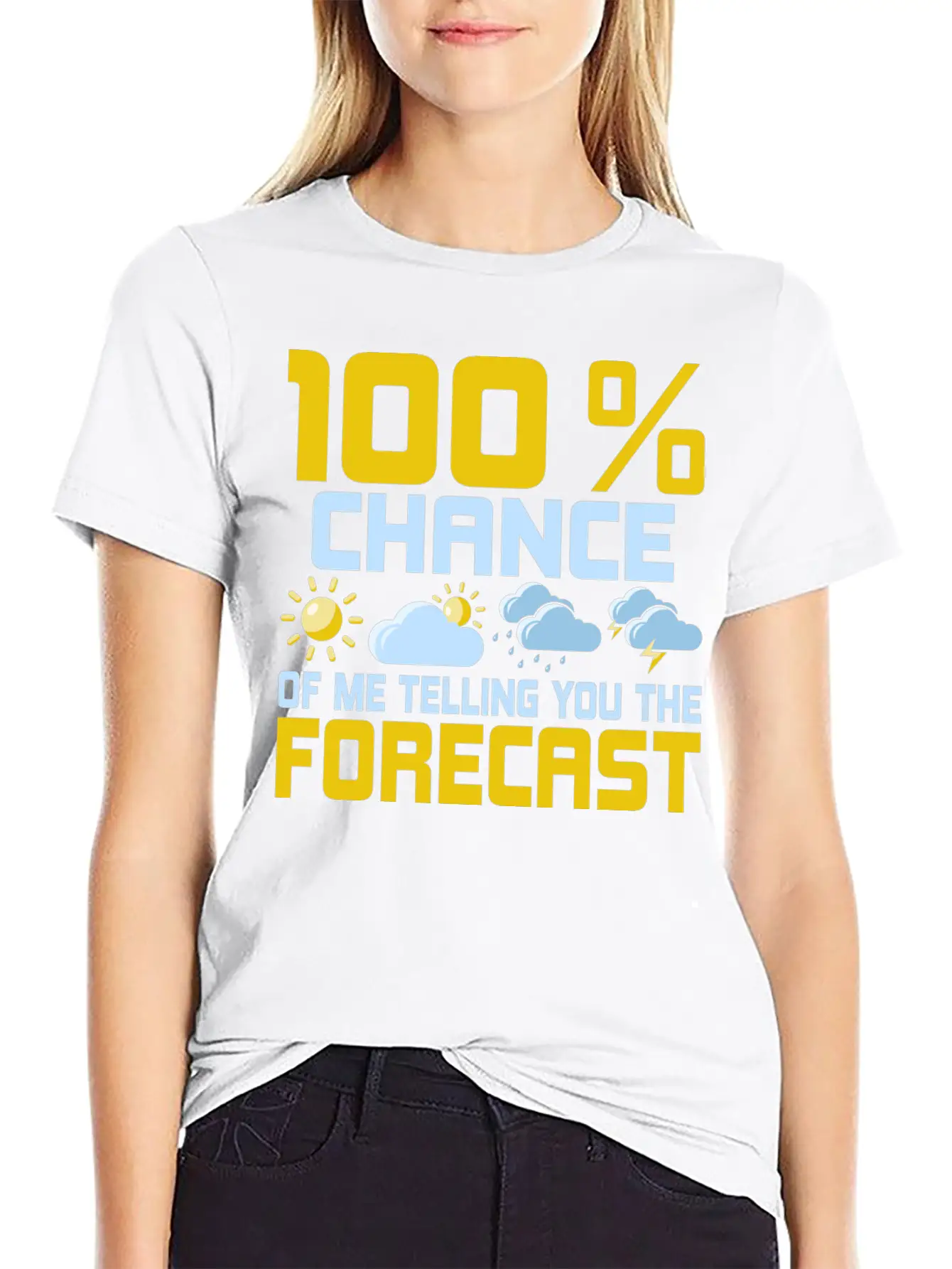 100 % Chance Of Me Telling You The Forecast Meteor Essential Cotton Tee For Daily Outfits – Unisex Style