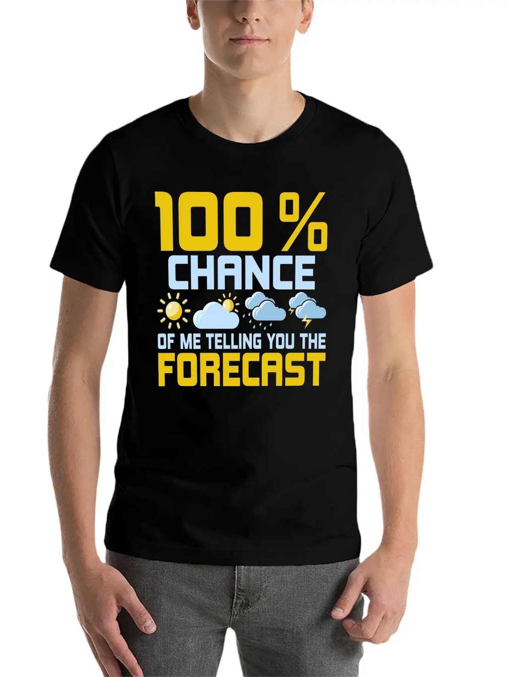 100 % Chance Of Me Telling You The Forecast Meteor Essential Cotton Tee For Daily Outfits – Unisex Style