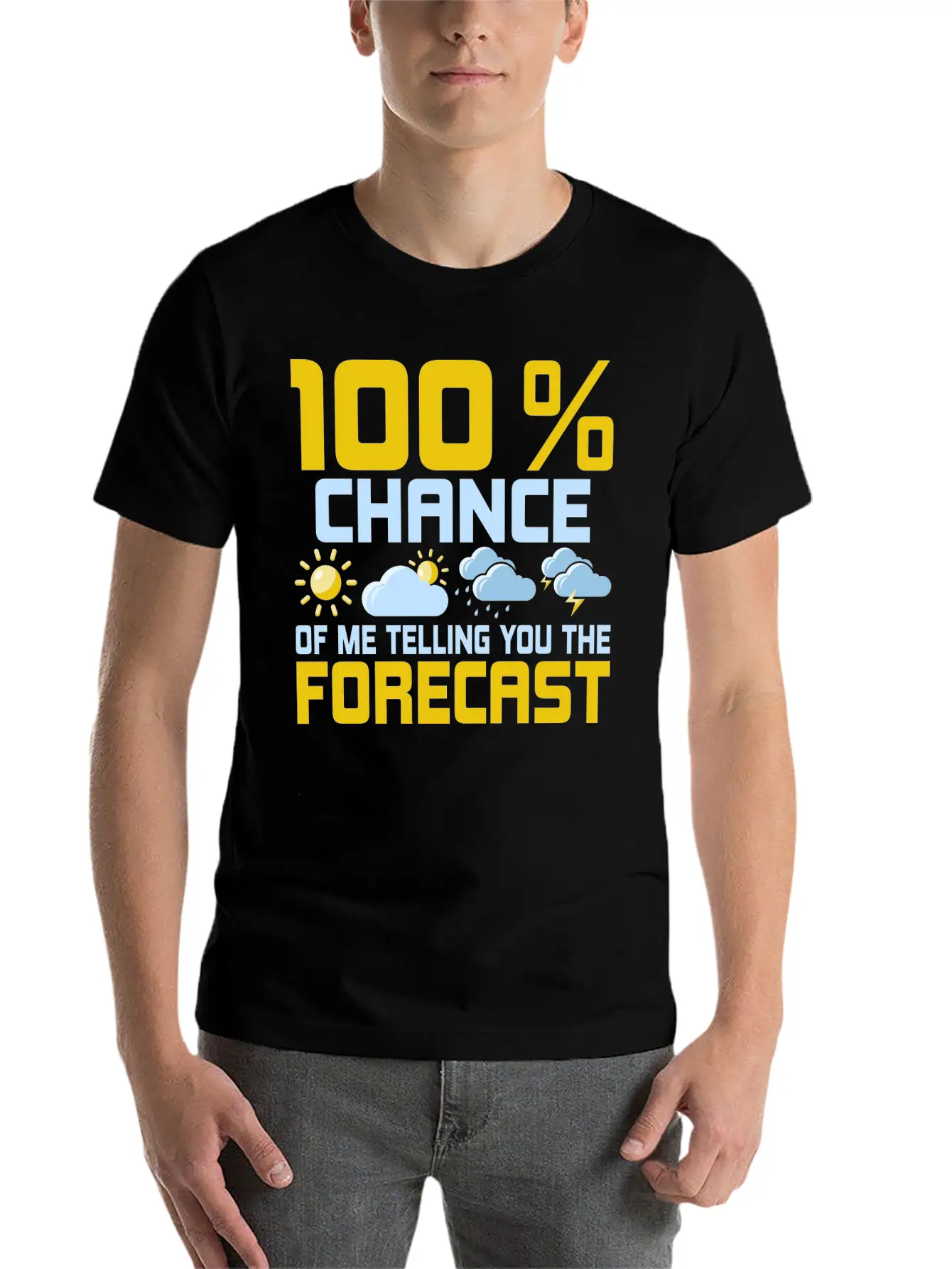 100 % Chance Of Me Telling You The Forecast Meteor Essential Cotton Tee For Daily Outfits – Unisex Style