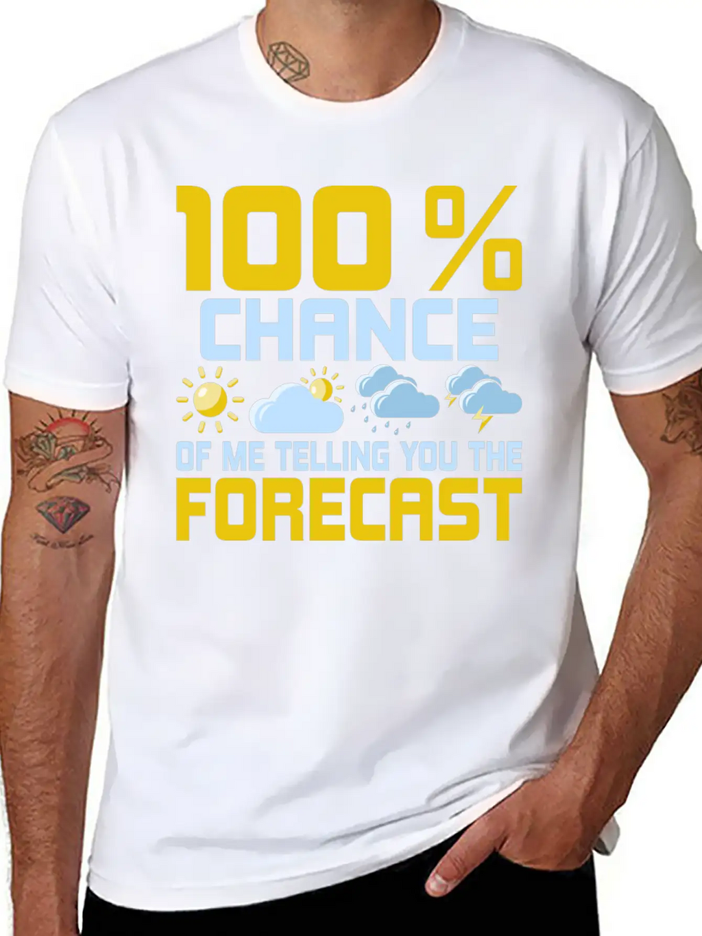 100 % Chance Of Me Telling You The Forecast Meteor Essential Cotton Tee For Daily Outfits – Unisex Style