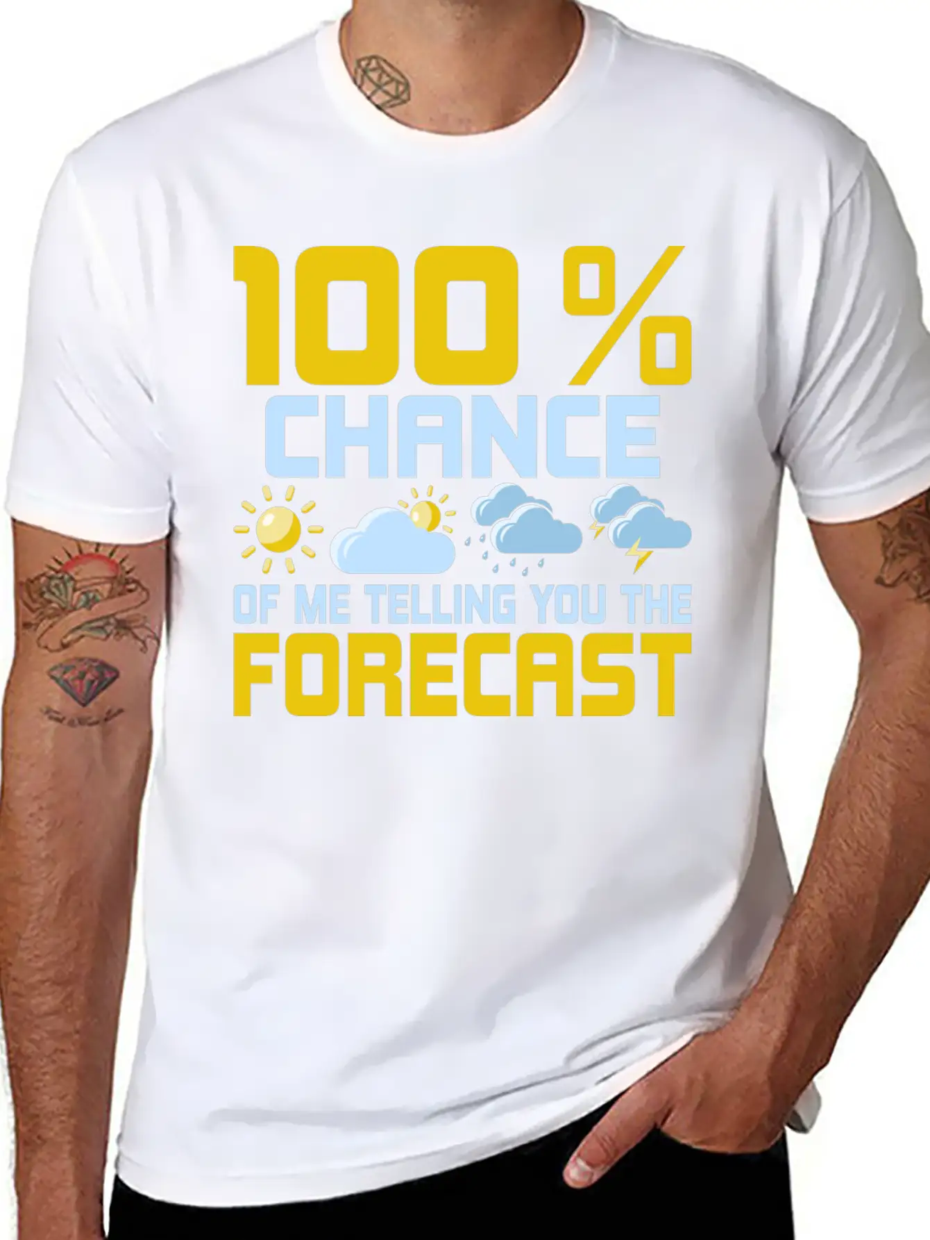 100 % Chance Of Me Telling You The Forecast Meteor Essential Cotton Tee For Daily Outfits – Unisex Style