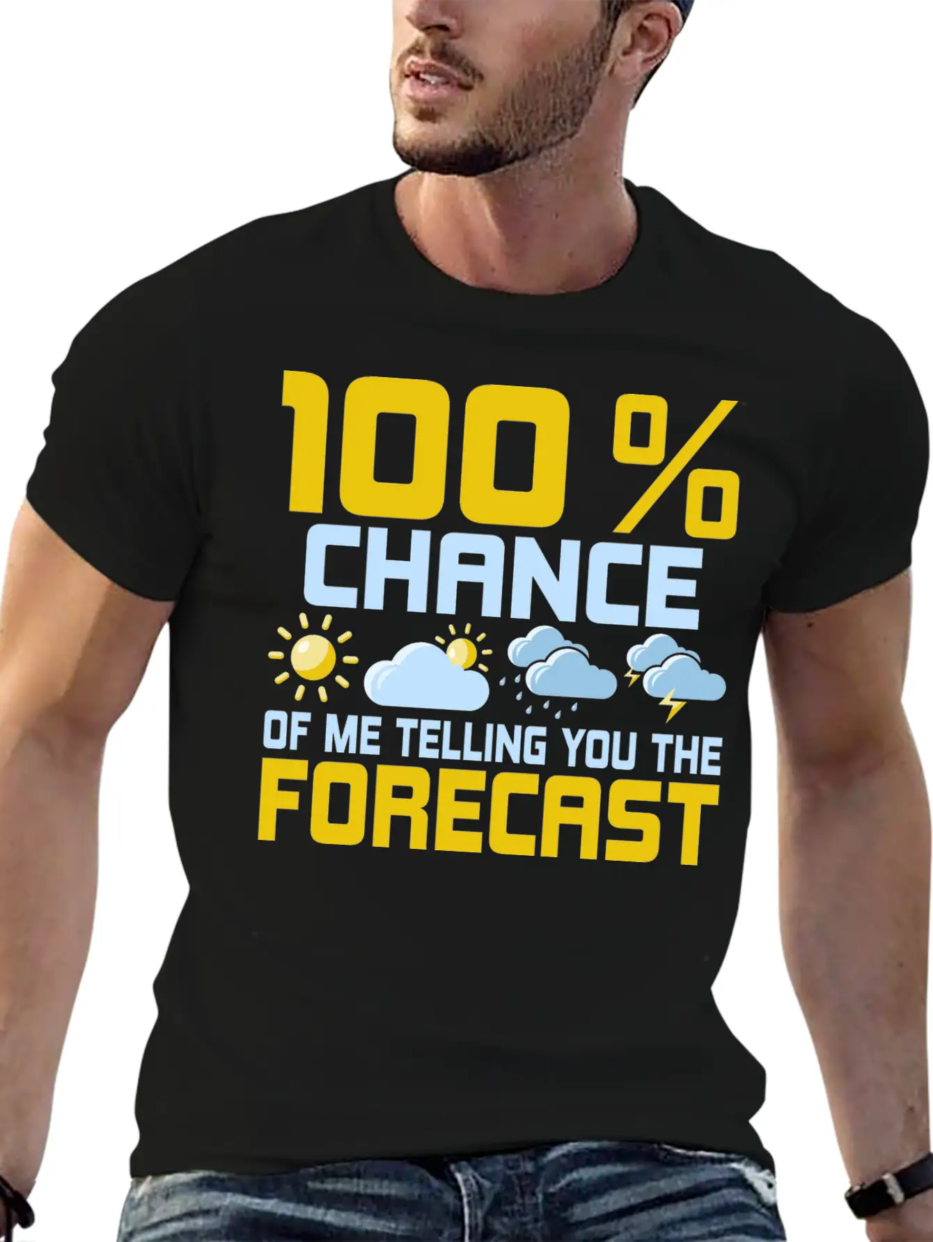 100 % Chance Of Me Telling You The Forecast Meteor Essential Cotton Tee For Daily Outfits – Unisex Style