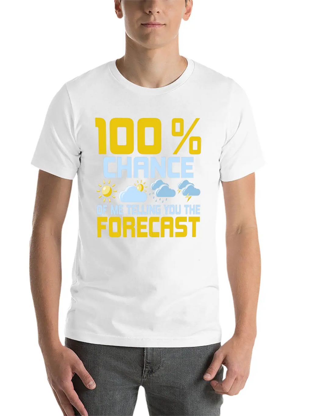 100 % Chance Of Me Telling You The Forecast Meteor Essential Cotton Tee For Daily Outfits – Unisex Style