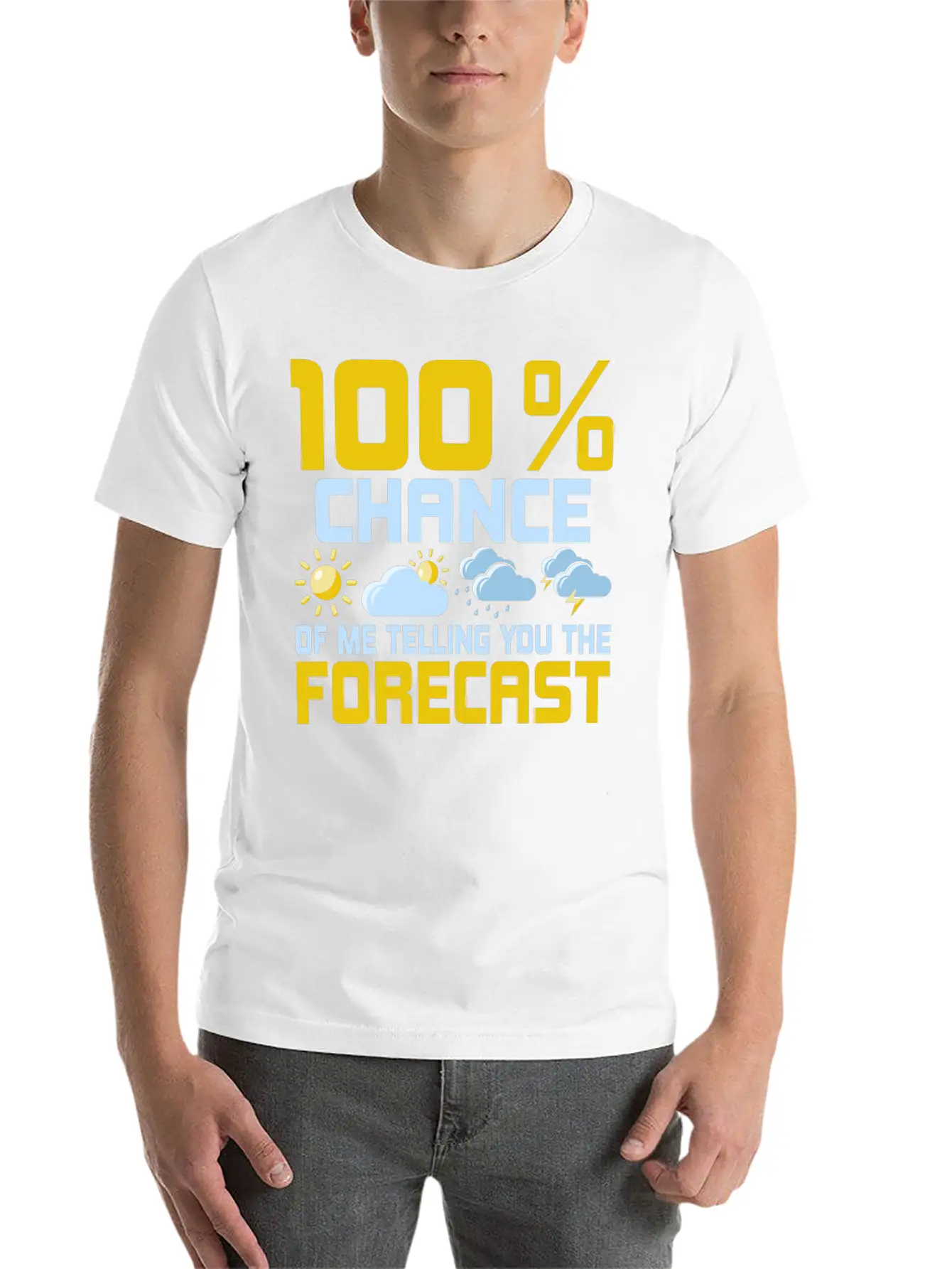 100 % Chance Of Me Telling You The Forecast Meteor Essential Cotton Tee For Daily Outfits – Unisex Style