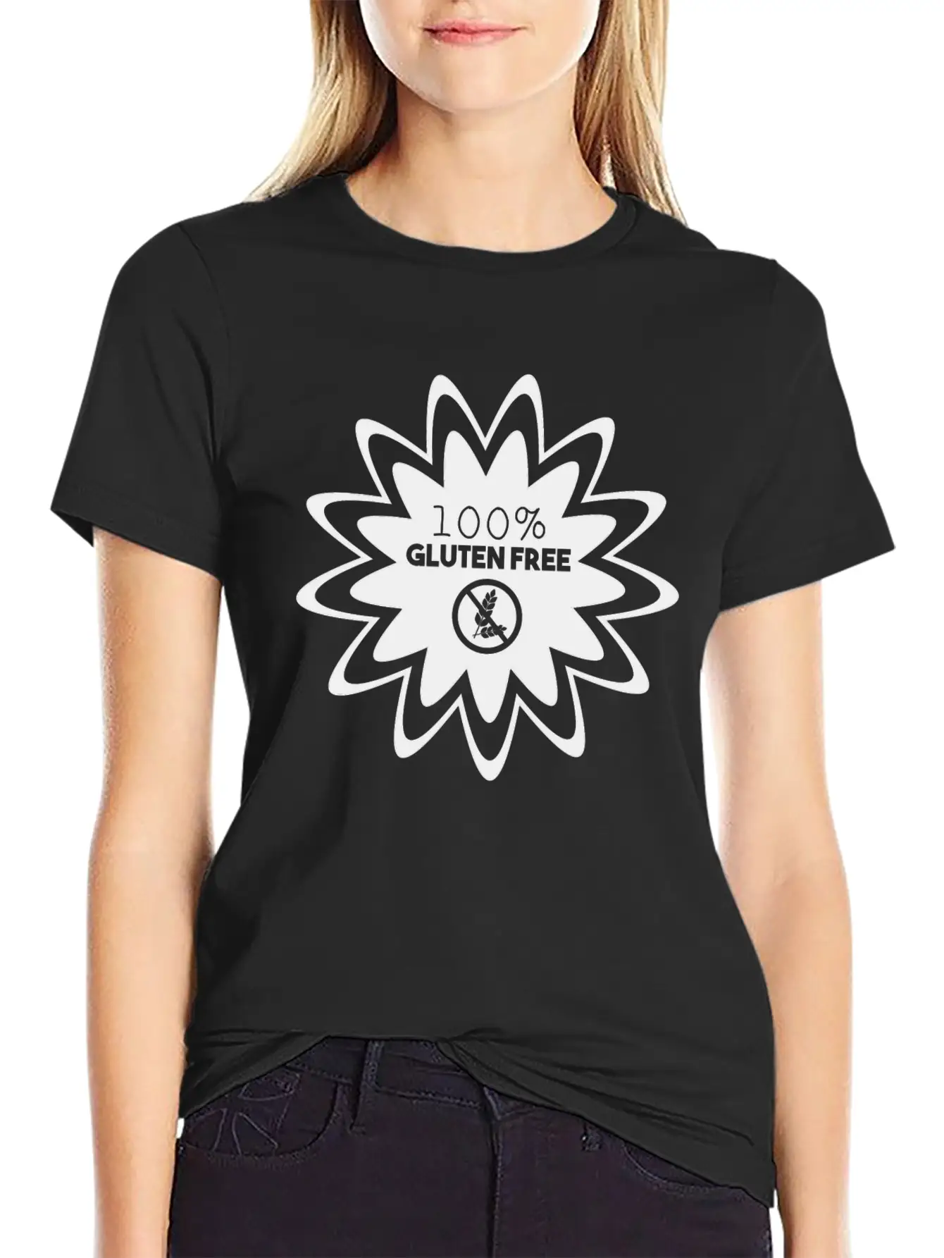 100% GLUTEN FREE (b) Lightweight Cotton T-Shirt – Daily Comfort Graphic Shirt