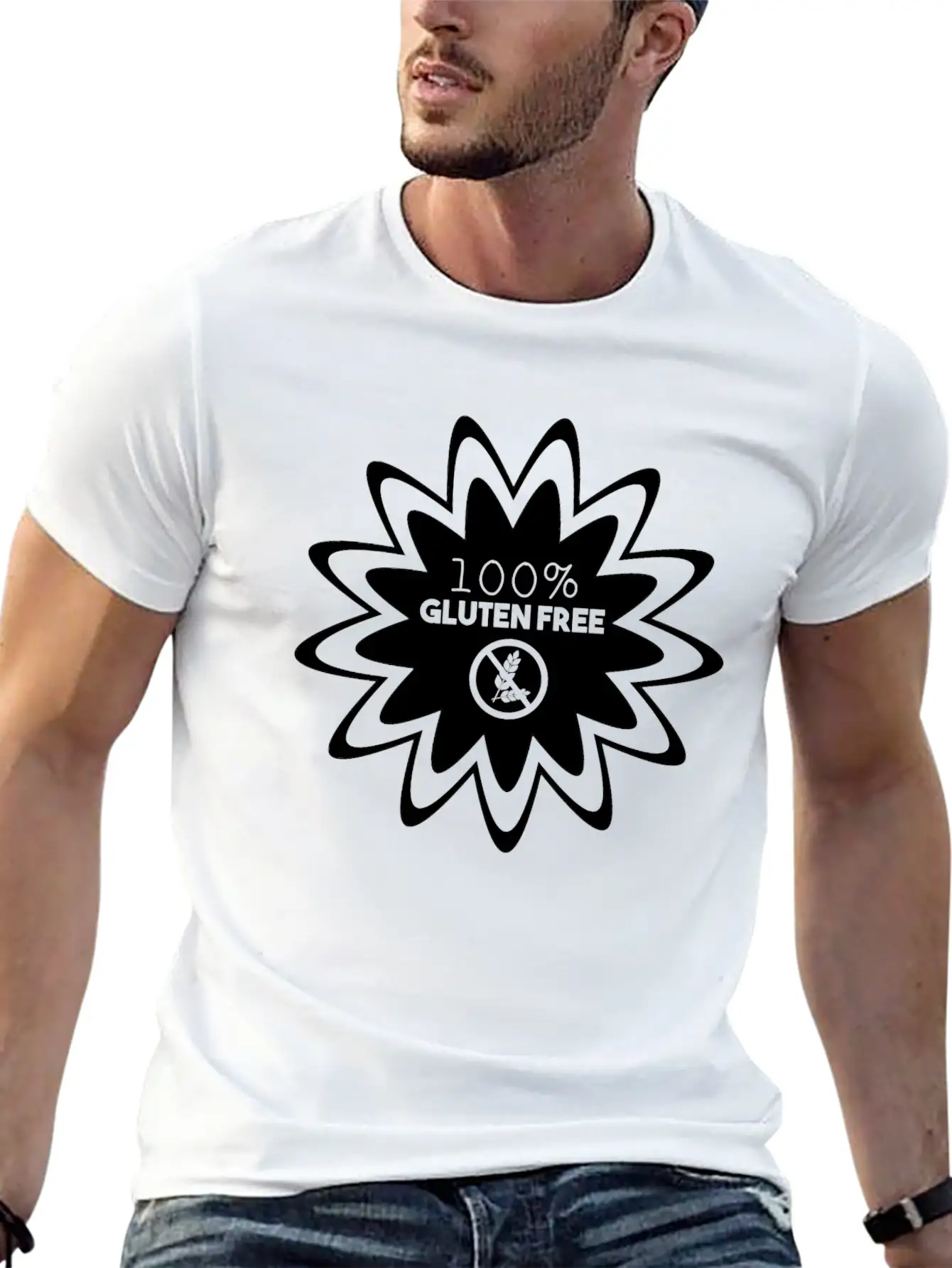 100% GLUTEN FREE (b) Lightweight Cotton T-Shirt – Daily Comfort Graphic Shirt