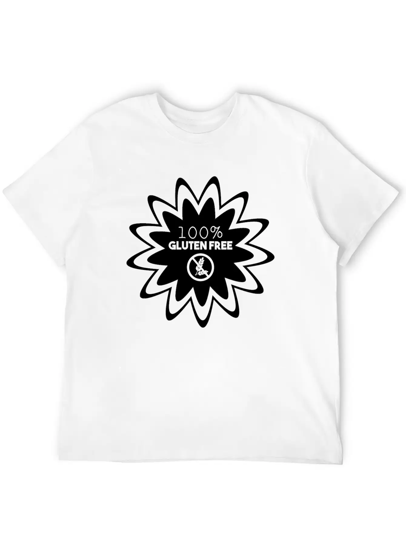 100% GLUTEN FREE (b) Lightweight Cotton T-Shirt – Daily Comfort Graphic Shirt
