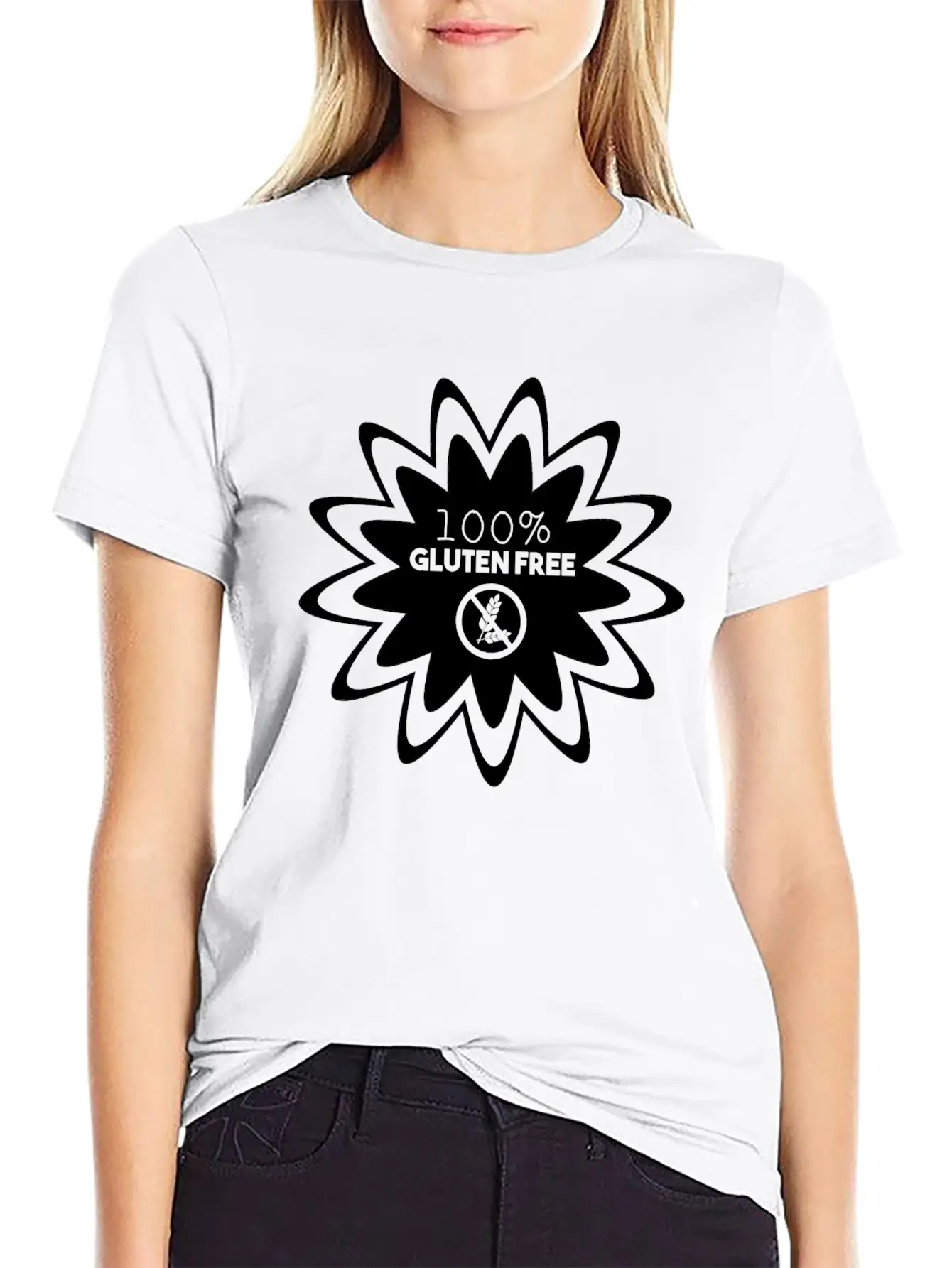 100% GLUTEN FREE (b) Lightweight Cotton T-Shirt – Daily Comfort Graphic Shirt
