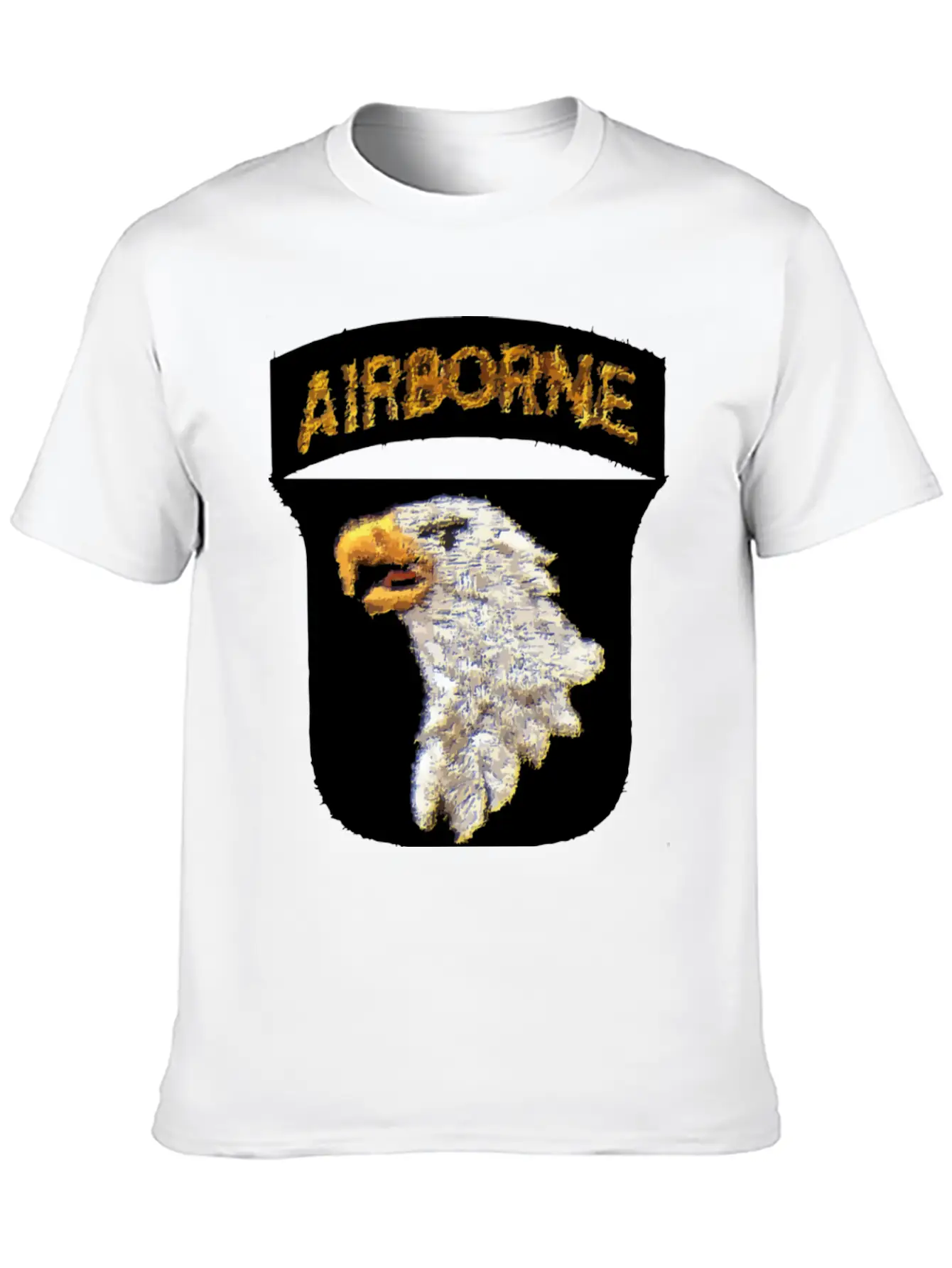 101st AB Type 8 Patch Airborne - WW2 LEFT Lightweight Cotton T-Shirt – Daily Comfort Graphic Shirt
