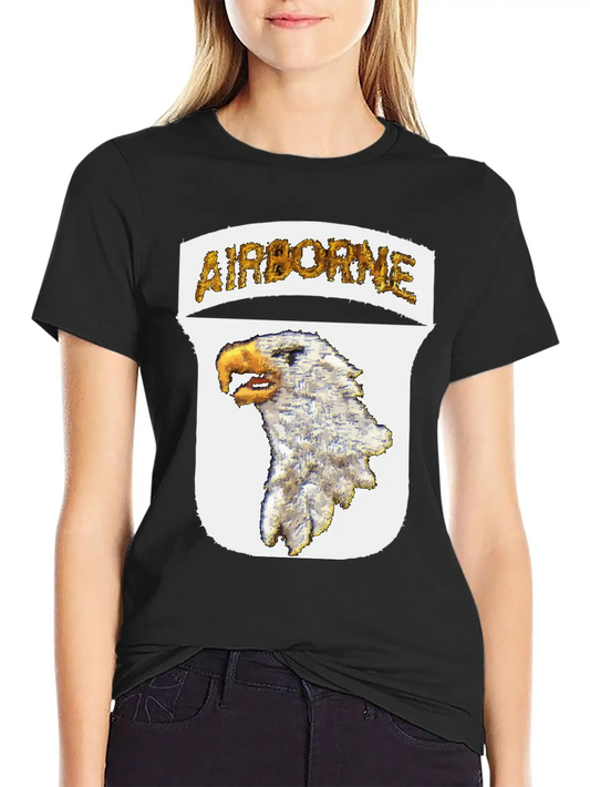 101st AB Type 8 Patch Airborne - WW2 LEFT Lightweight Cotton T-Shirt – Daily Comfort Graphic Shirt