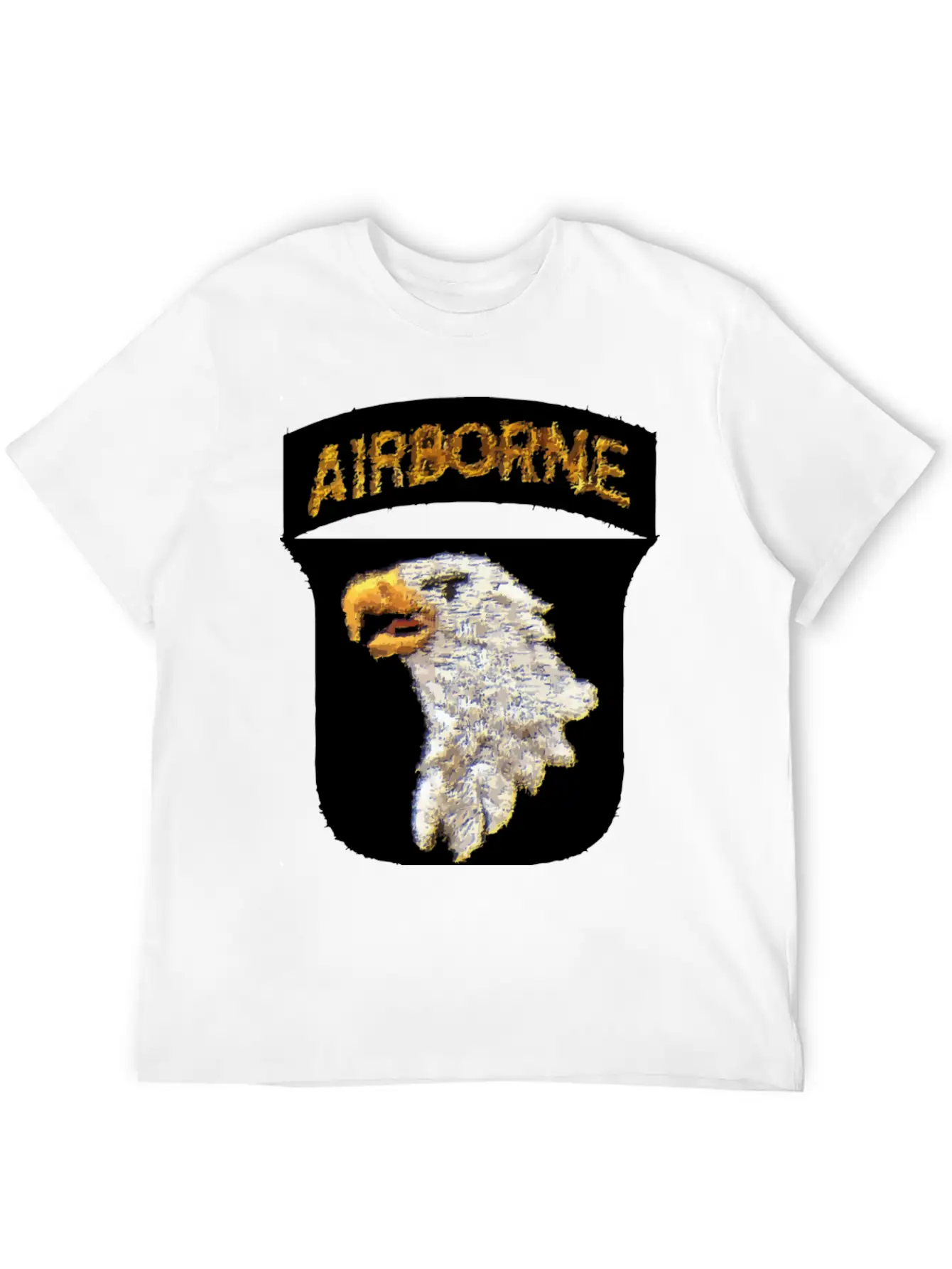 101st AB Type 8 Patch Airborne - WW2 LEFT Lightweight Cotton T-Shirt – Daily Comfort Graphic Shirt