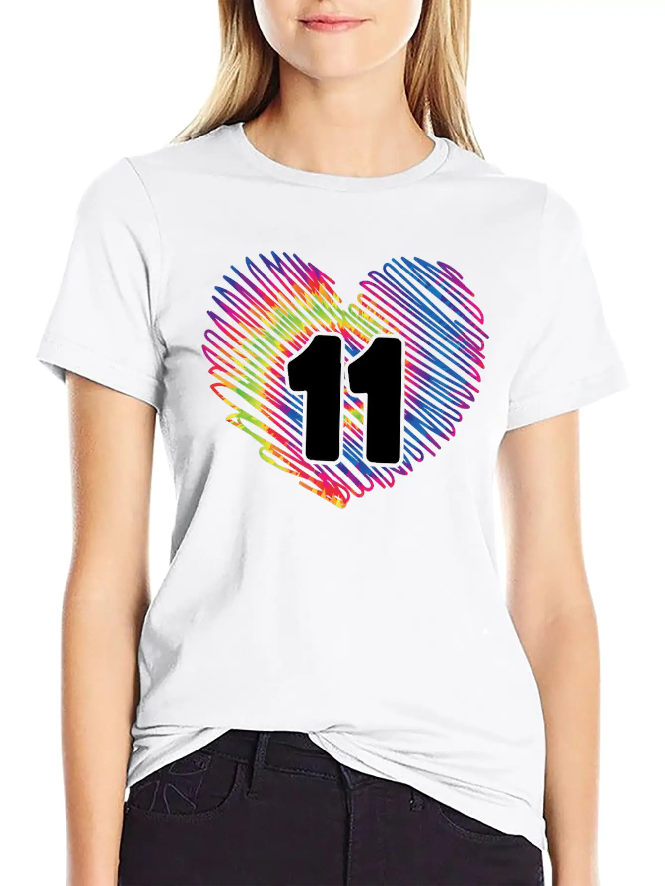 11th Birthday Heart Tie Dye | Tie Dye Themed Essential Cotton Tee For Daily Outfits – Unisex Style