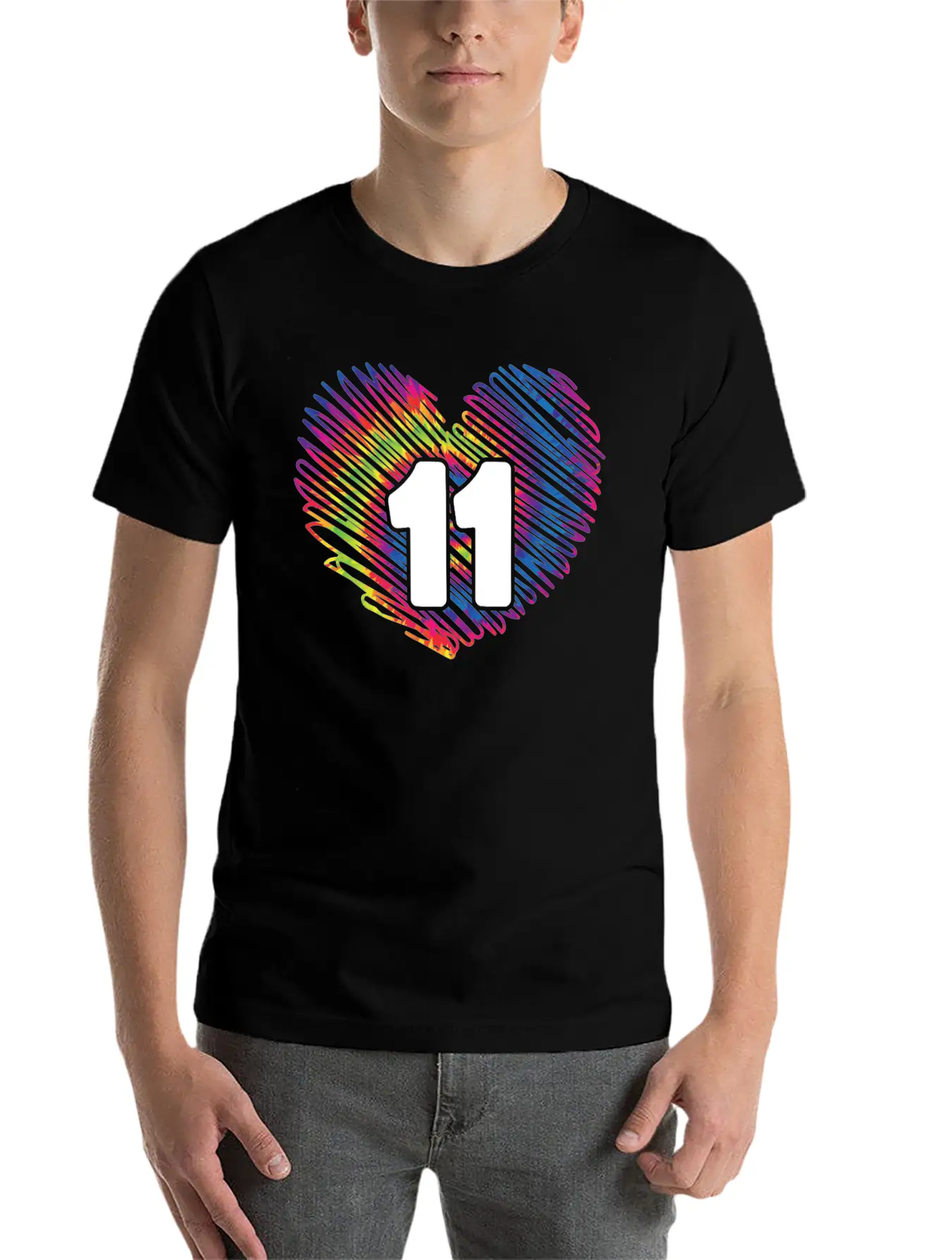 11th Birthday Heart Tie Dye | Tie Dye Themed Essential Cotton Tee For Daily Outfits – Unisex Style
