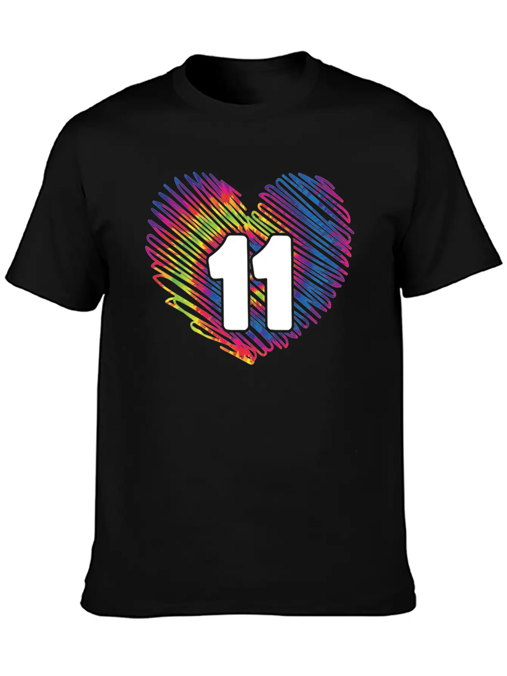 11th Birthday Heart Tie Dye | Tie Dye Themed Essential Cotton Tee For Daily Outfits – Unisex Style