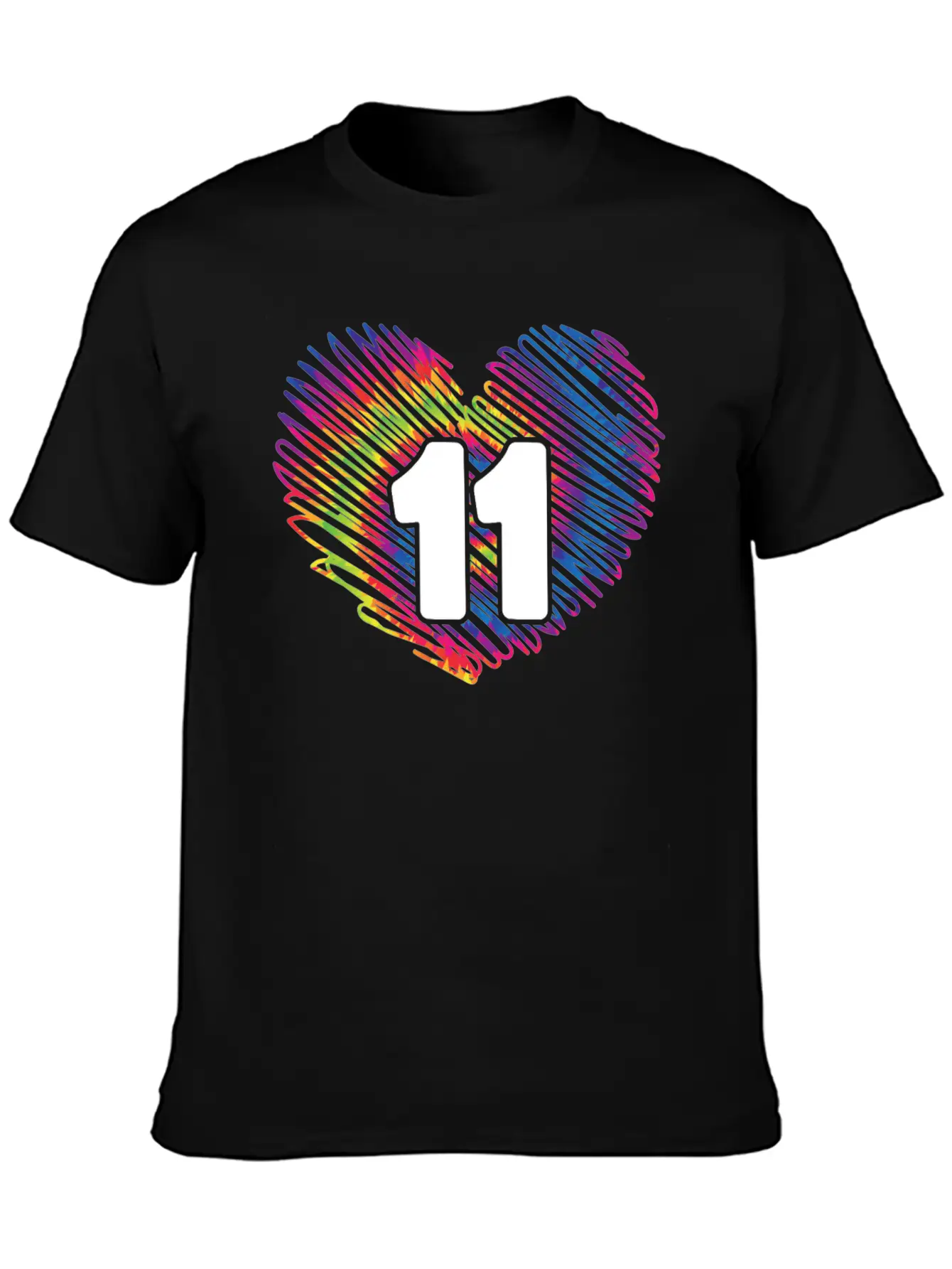 11th Birthday Heart Tie Dye | Tie Dye Themed Essential Cotton Tee For Daily Outfits – Unisex Style