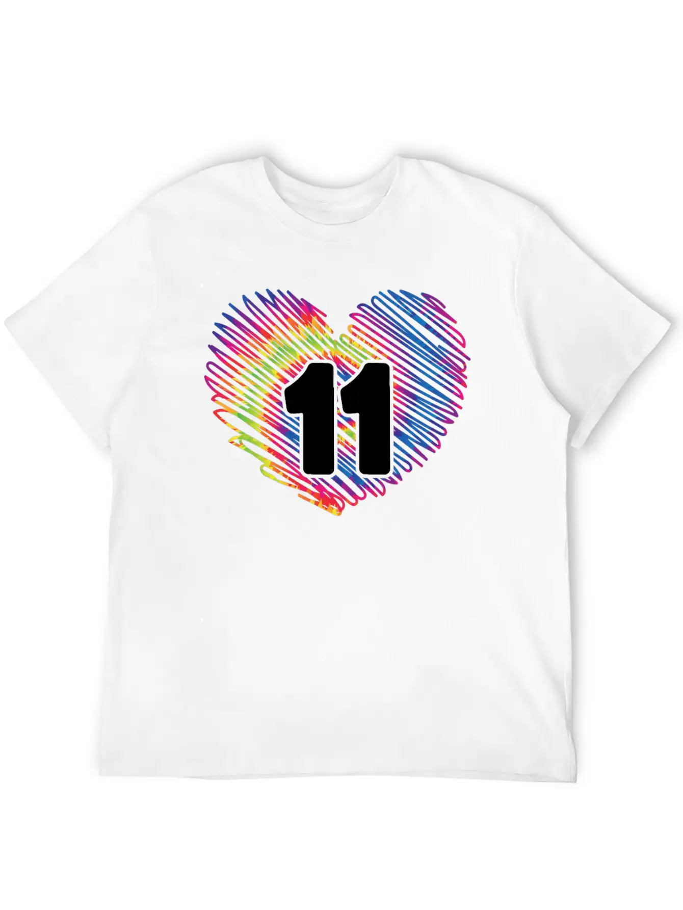 11th Birthday Heart Tie Dye | Tie Dye Themed Essential Cotton Tee For Daily Outfits – Unisex Style