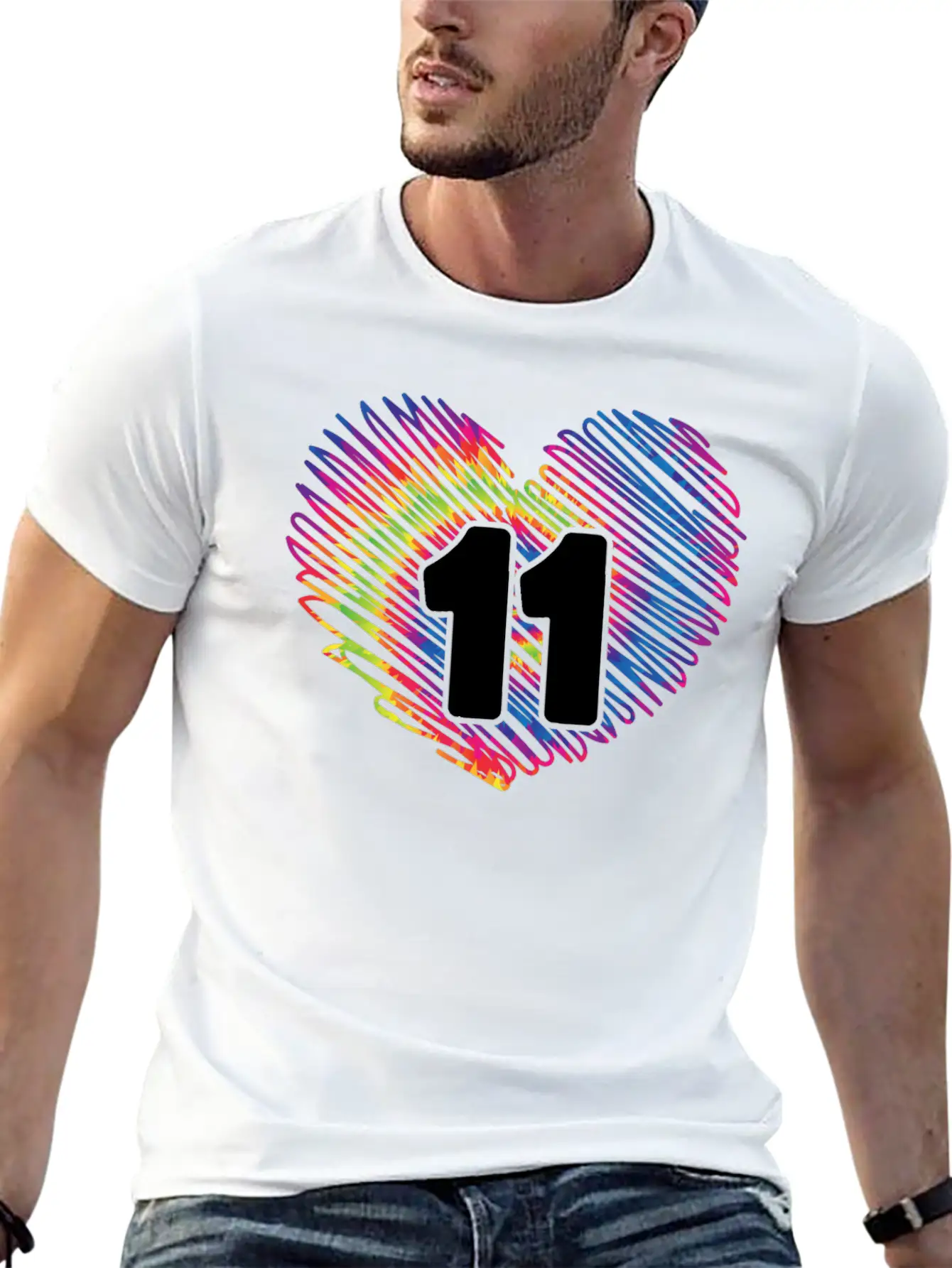 11th Birthday Heart Tie Dye | Tie Dye Themed Essential Cotton Tee For Daily Outfits – Unisex Style