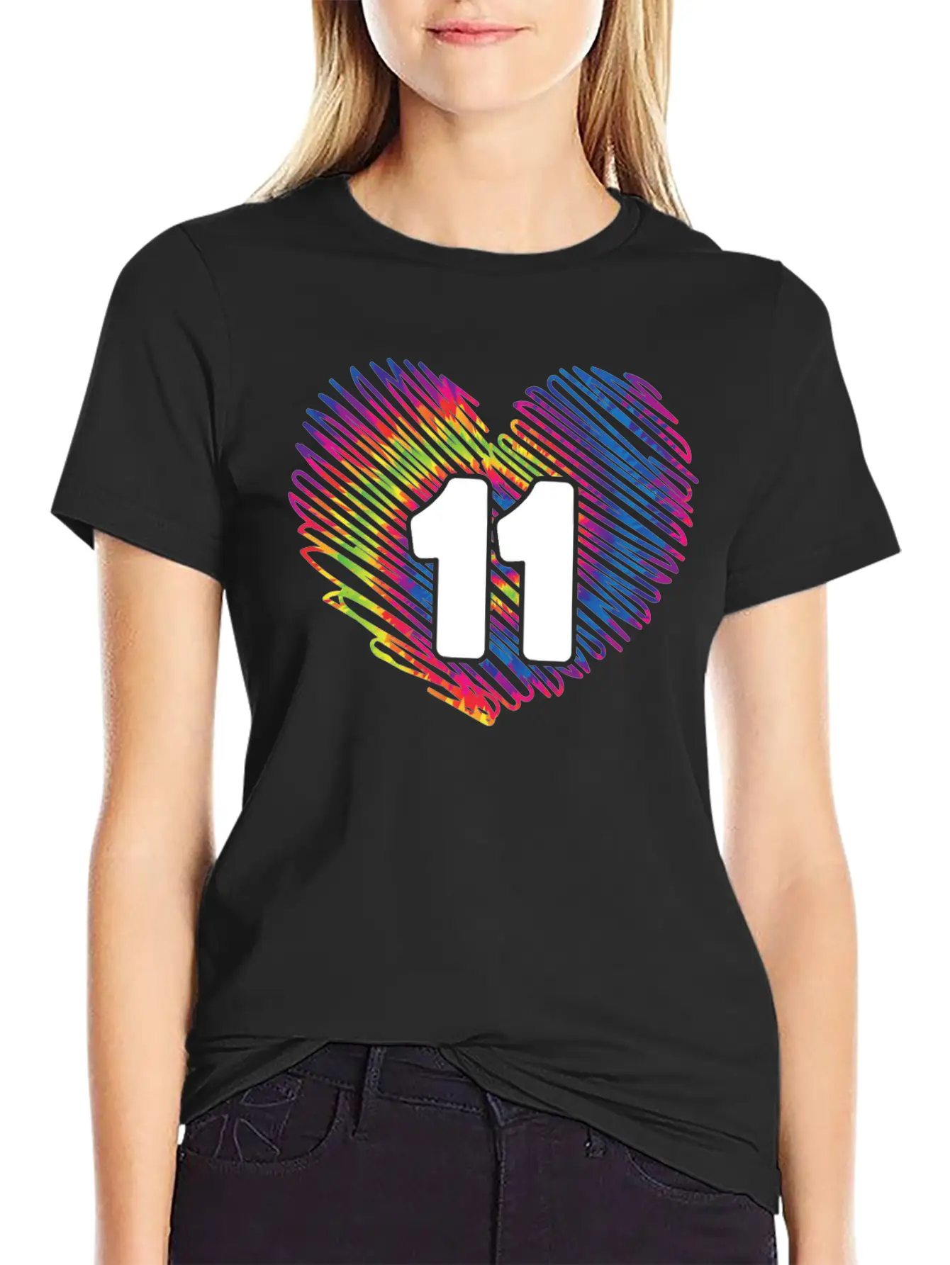 11th Birthday Heart Tie Dye | Tie Dye Themed Essential Cotton Tee For Daily Outfits – Unisex Style