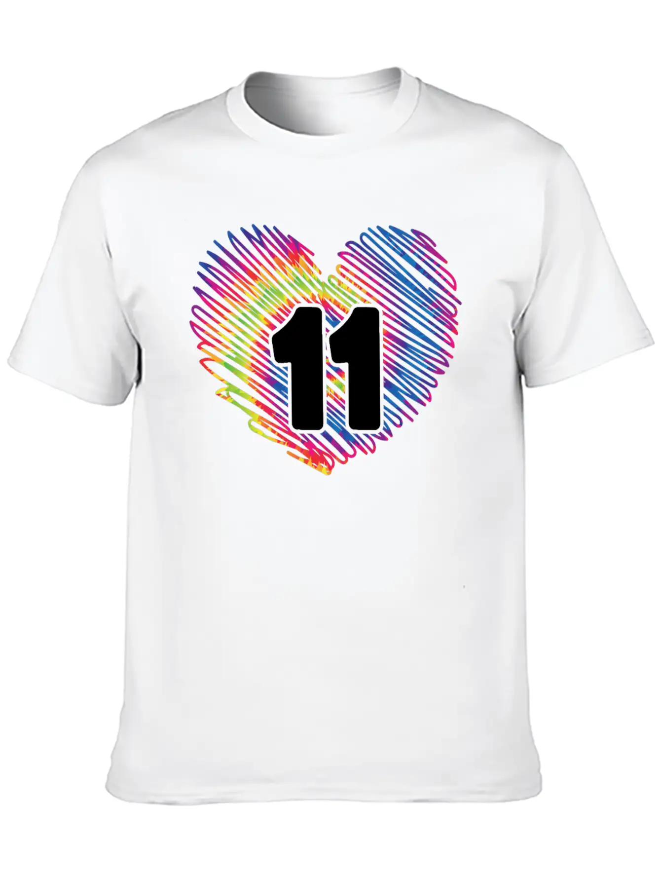 11th Birthday Heart Tie Dye | Tie Dye Themed Essential Cotton Tee For Daily Outfits – Unisex Style