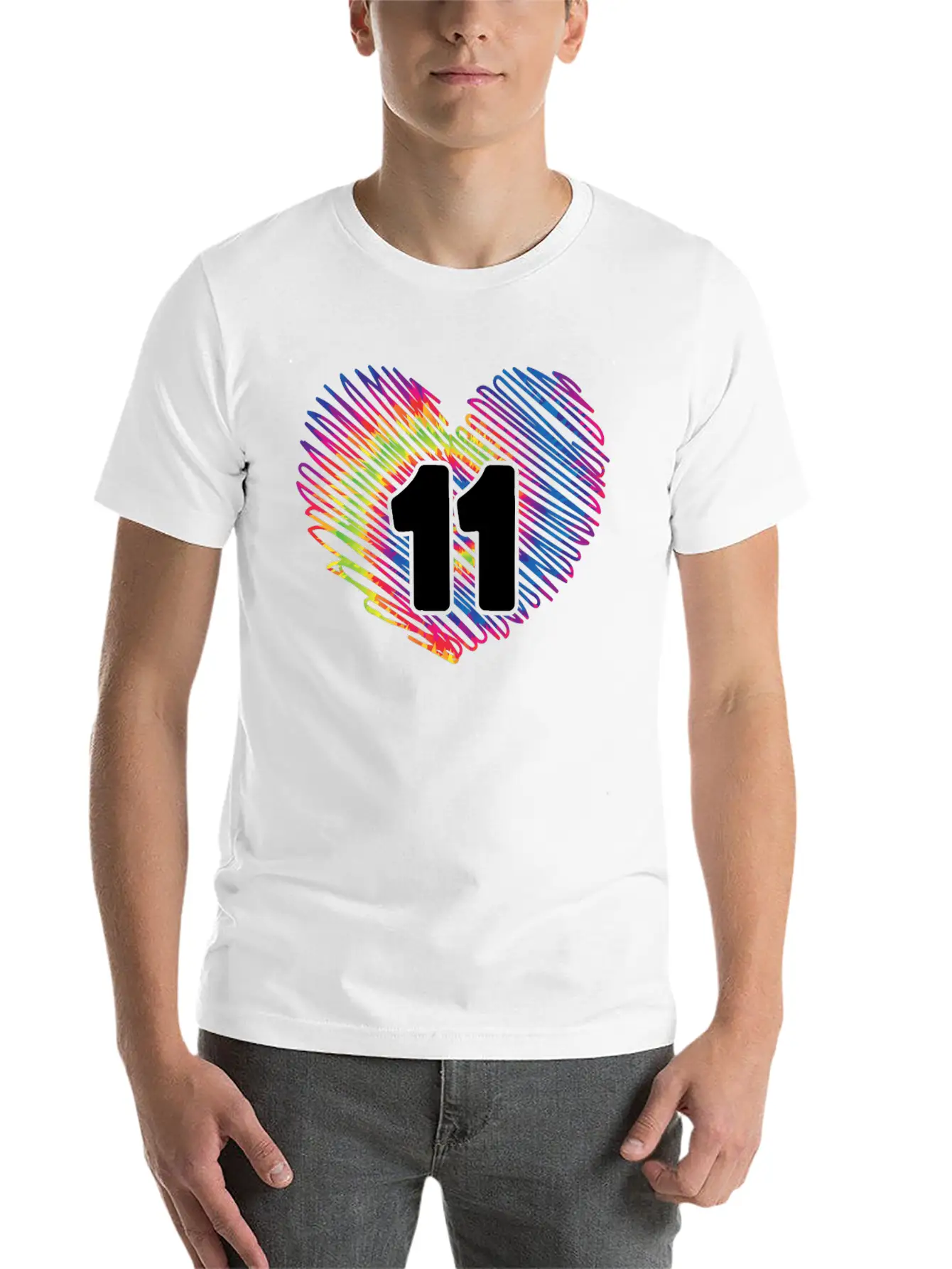 11th Birthday Heart Tie Dye | Tie Dye Themed Essential Cotton Tee For Daily Outfits – Unisex Style
