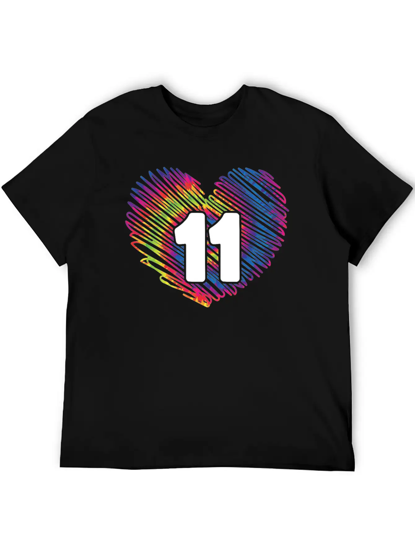 11th Birthday Heart Tie Dye | Tie Dye Themed Essential Cotton Tee For Daily Outfits – Unisex Style