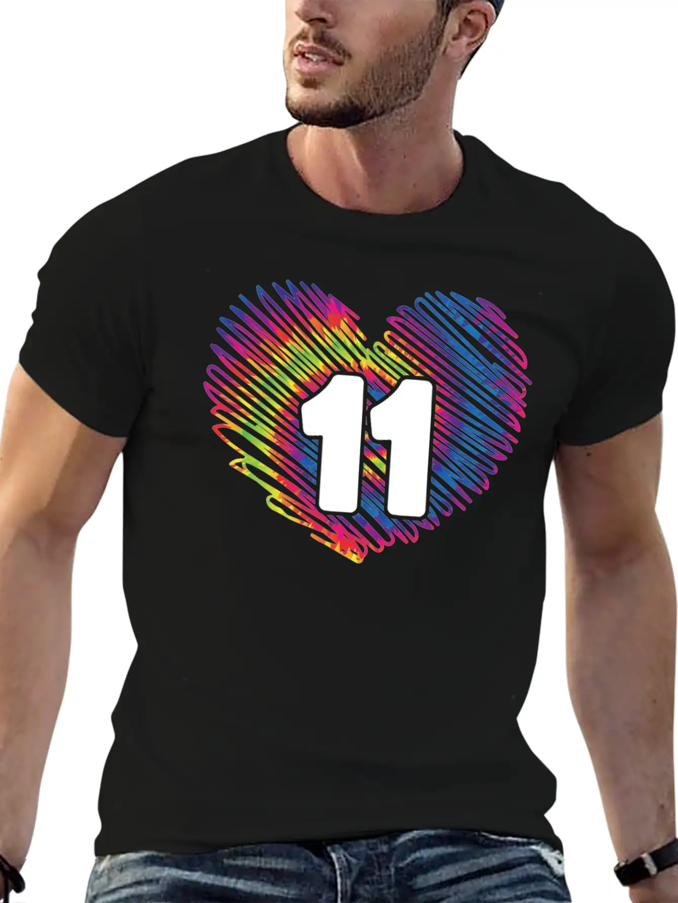 11th Birthday Heart Tie Dye | Tie Dye Themed Essential Cotton Tee For Daily Outfits – Unisex Style