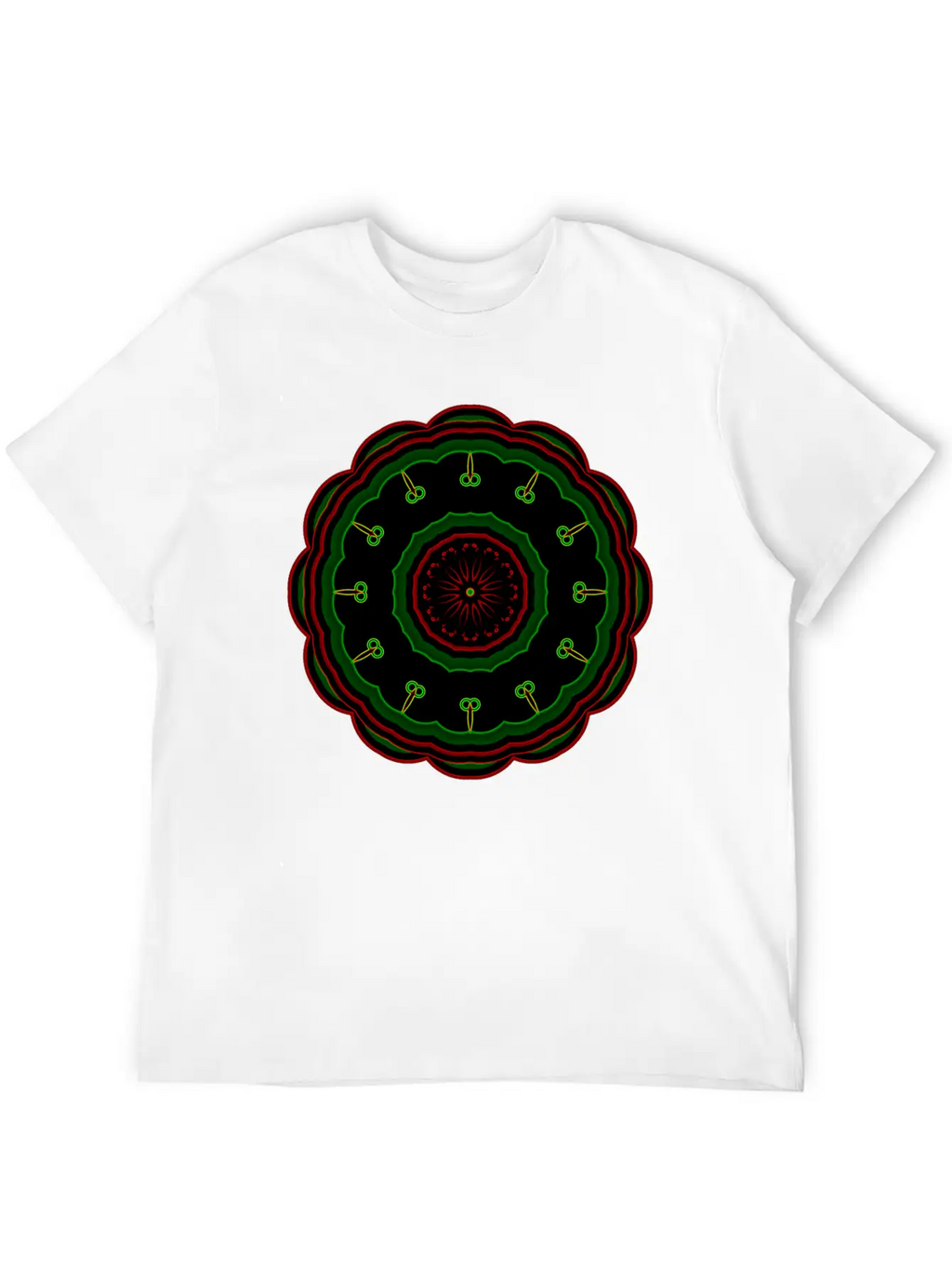 12 Green Cartoon Villains Around The Mandala Patte Classic Fit Graphic Tee For Daily Comfort – Unisex Cotton Shirt