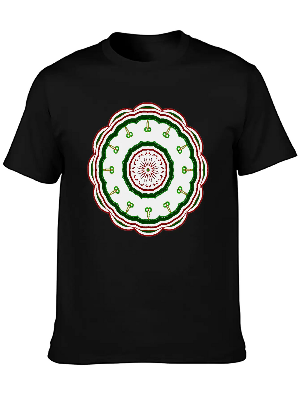 12 Green Cartoon Villains Around The Mandala Patte Classic Fit Graphic Tee For Daily Comfort – Unisex Cotton Shirt