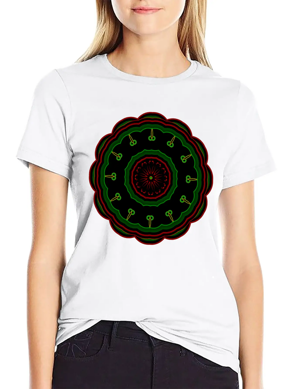 12 Green Cartoon Villains Around The Mandala Patte Classic Fit Graphic Tee For Daily Comfort – Unisex Cotton Shirt